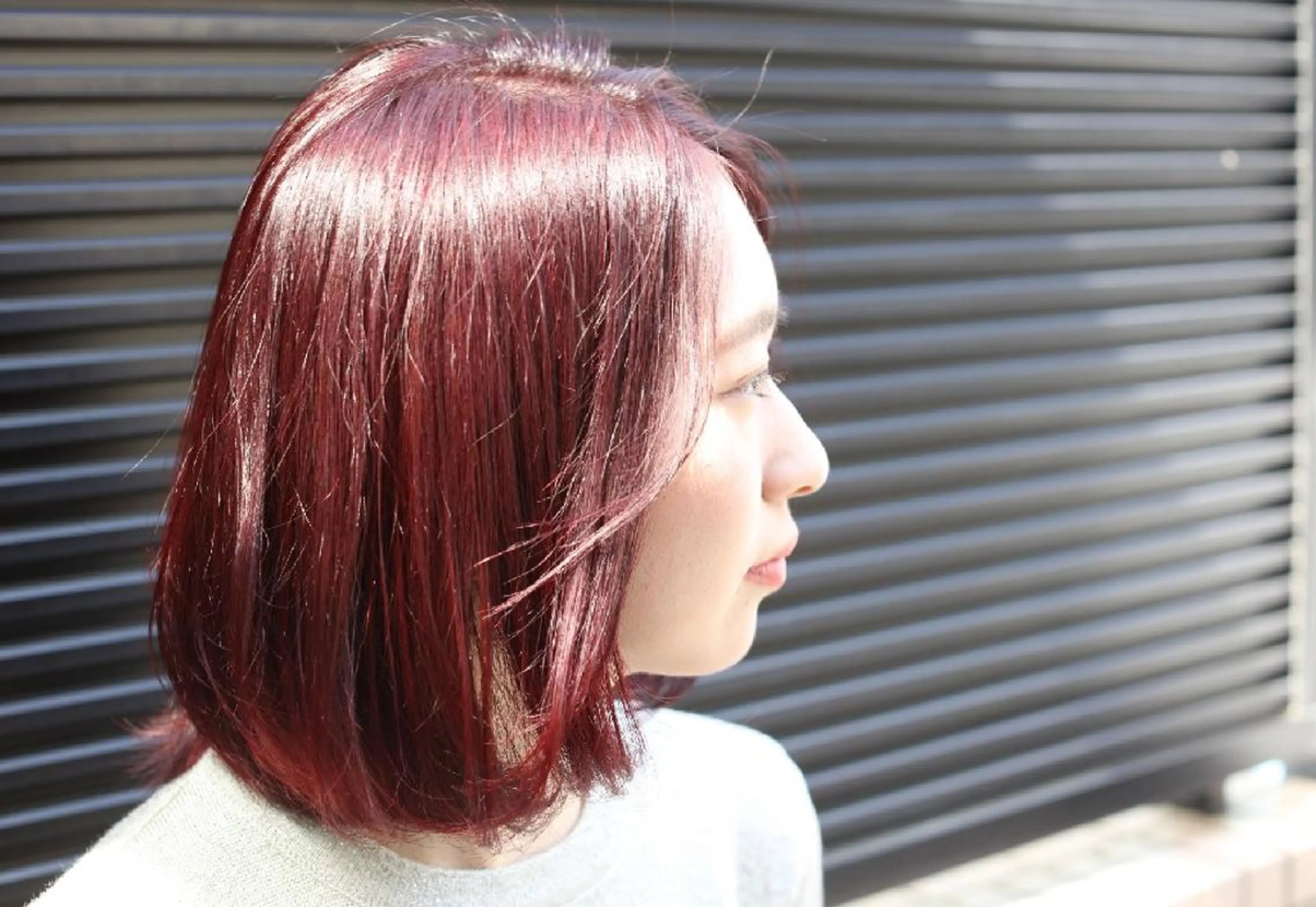 ミディアム カラー ピンクカラー レッドカラー 🔴赤み消し/ 艶カラー落合　優🔴のヘアスタイル