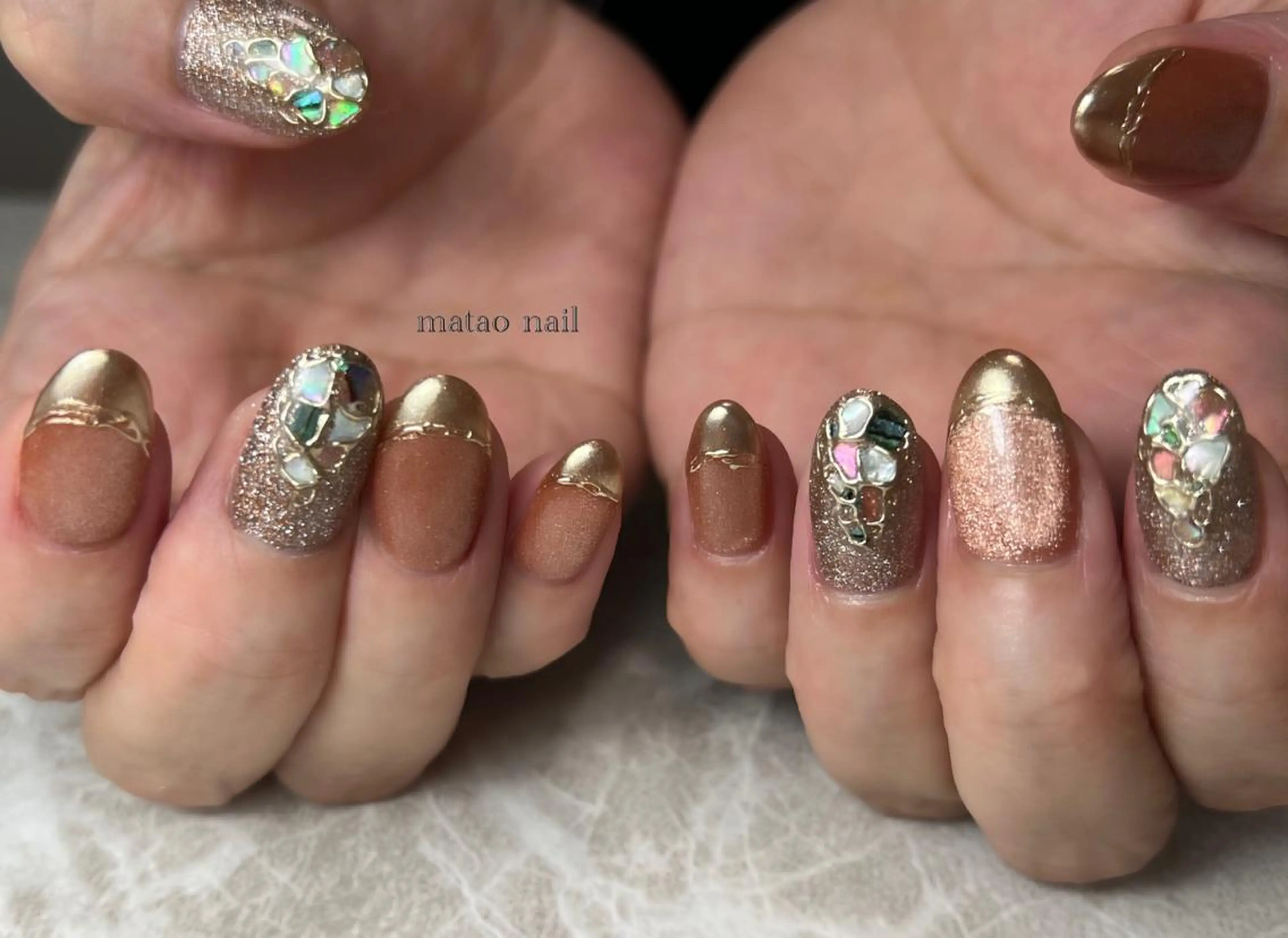 ネイル マグネットネイル ミラーネイル ハンドネイル フットネイル matao nailのネイルデザイン