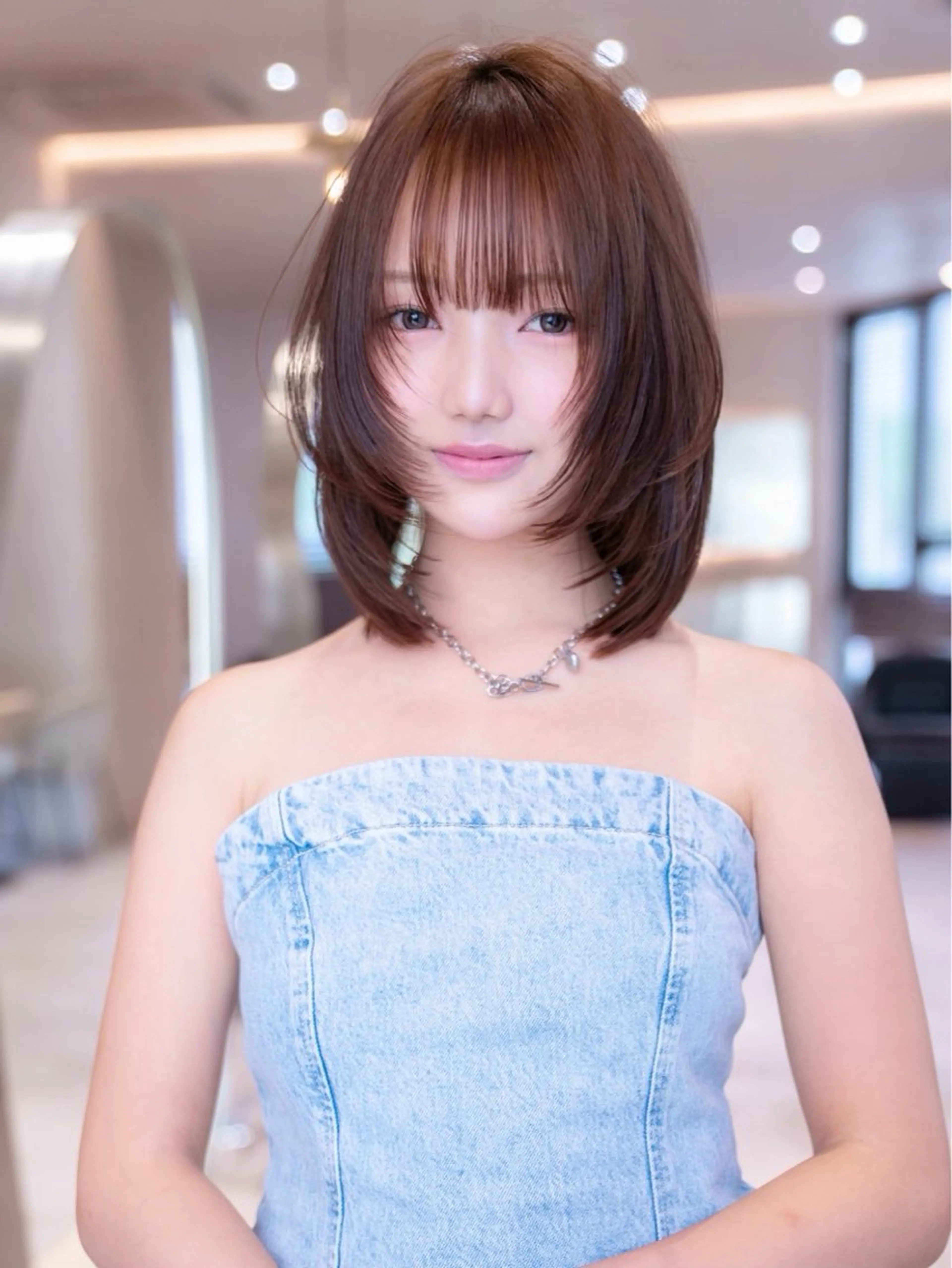 ミディアム カラー カット ヘアカラー トリートメント 渋谷/レイヤーボブ・ 韓国ボブ特化/楓のヘアスタイル