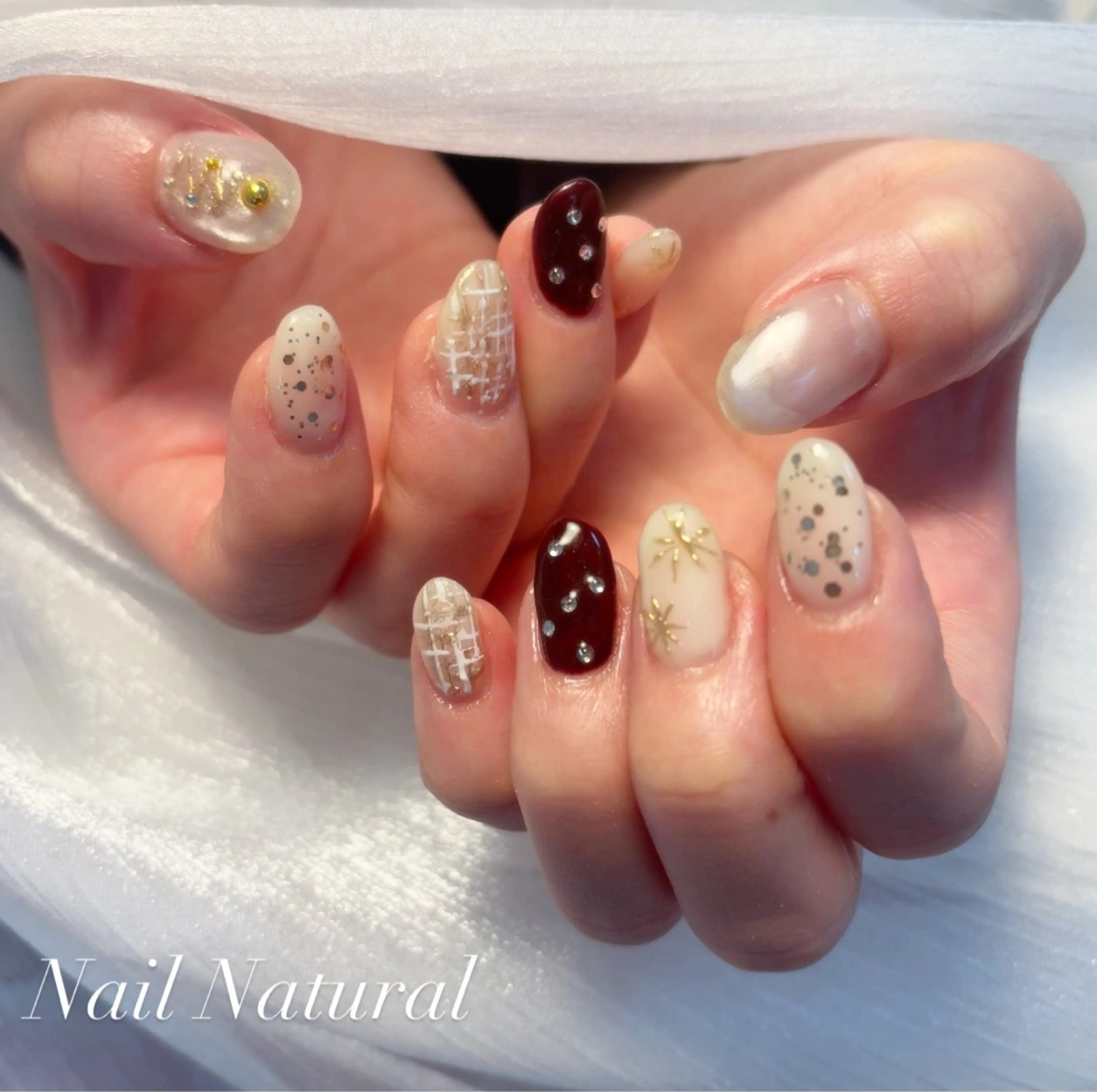 ネイル フラッシュネイル フットネイル フレンチネイル ジェルネイル ガラスフレンチ ハンドネイル Nail salon Natulalのネイルデザイン