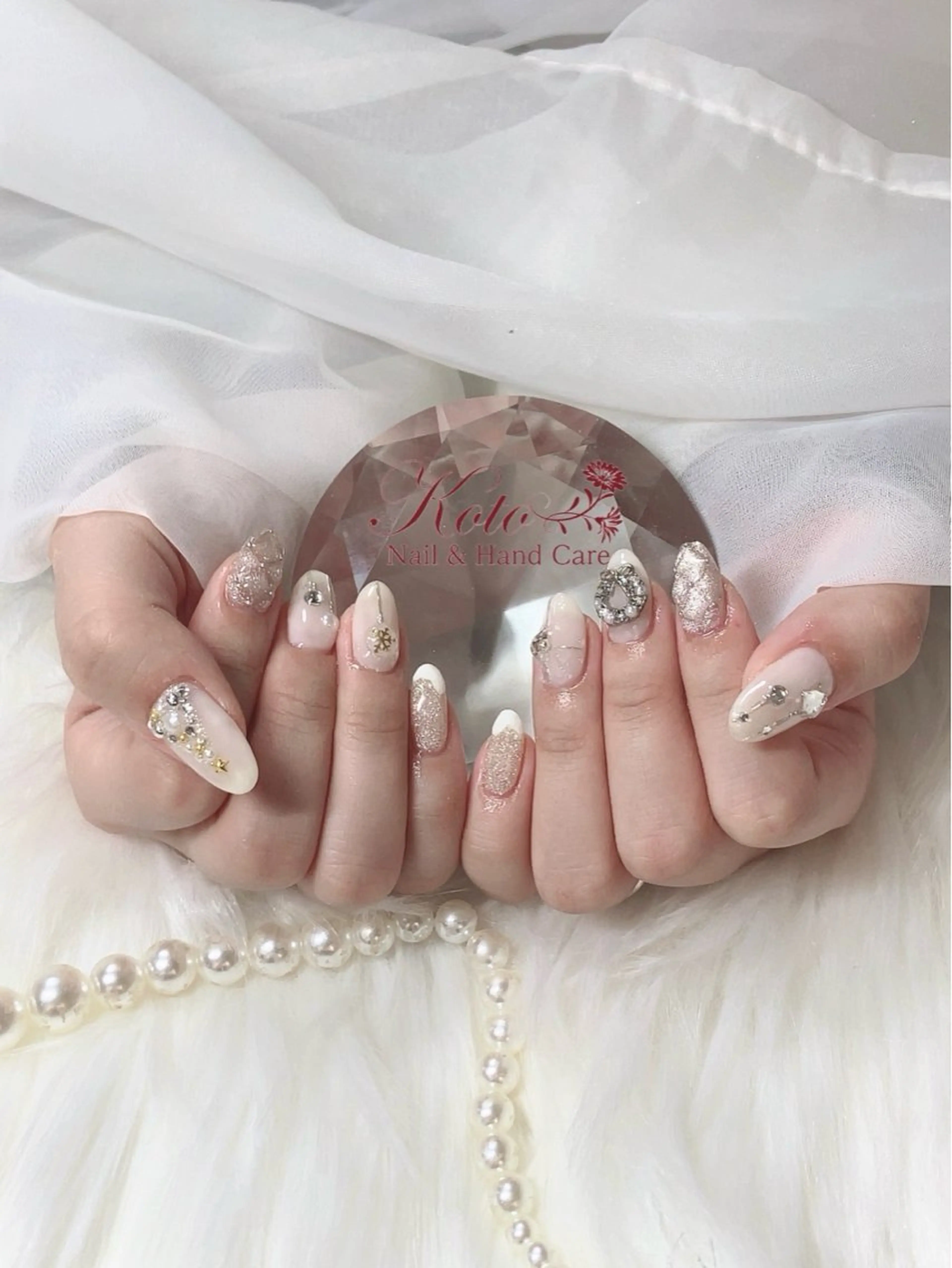 ネイル 長さ出し ジェルネイル 持ち込み ニュアンスネイル 赤色 ハンドネイル Nail Salon KOTOのネイルデザイン