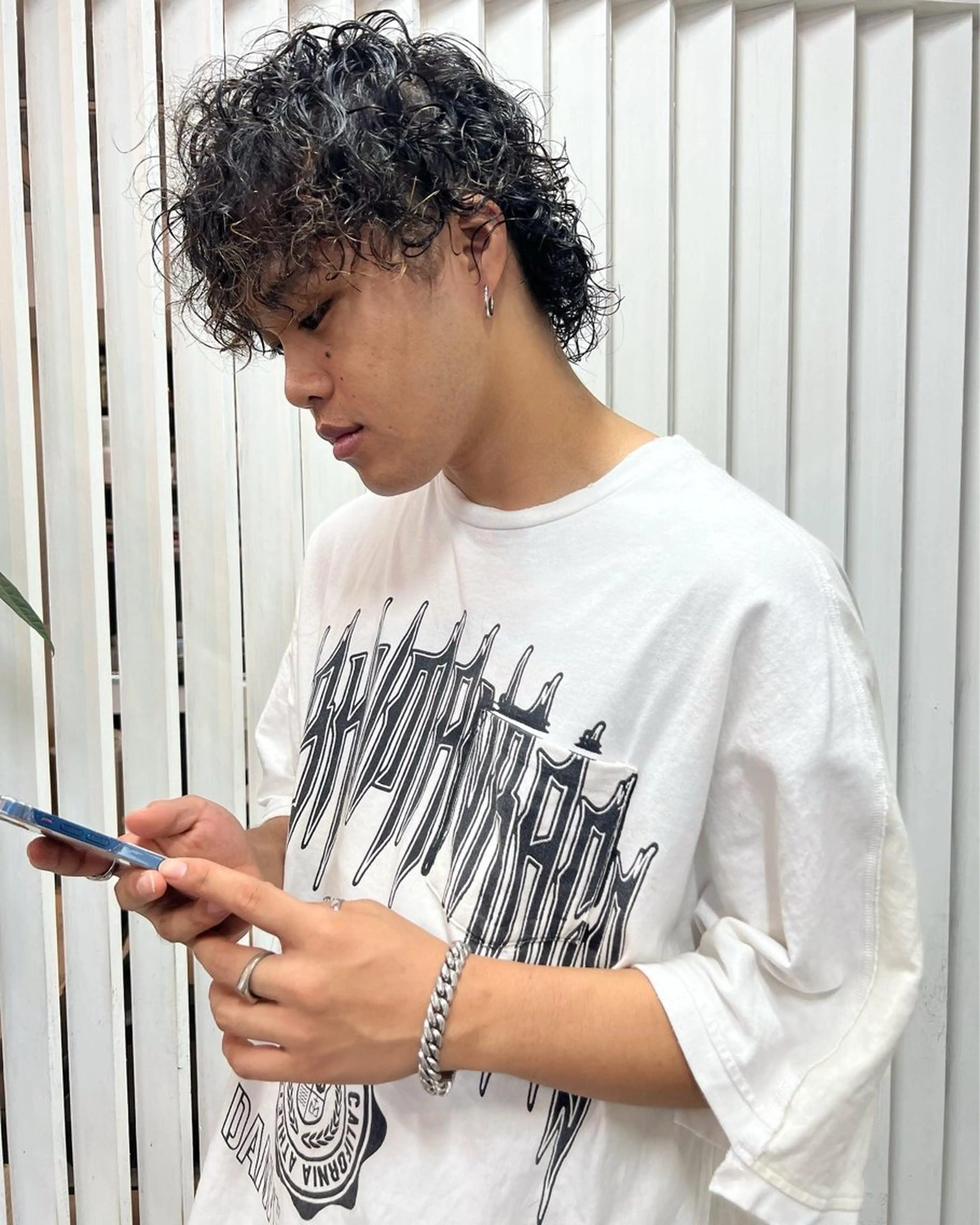 カラー パーマ メンズ アップバング センターパート マッシュ メンズパーマ スパイキーショート 【池袋/スパイキー ショート】ⓝⓘⓜⓤのヘアスタイル
