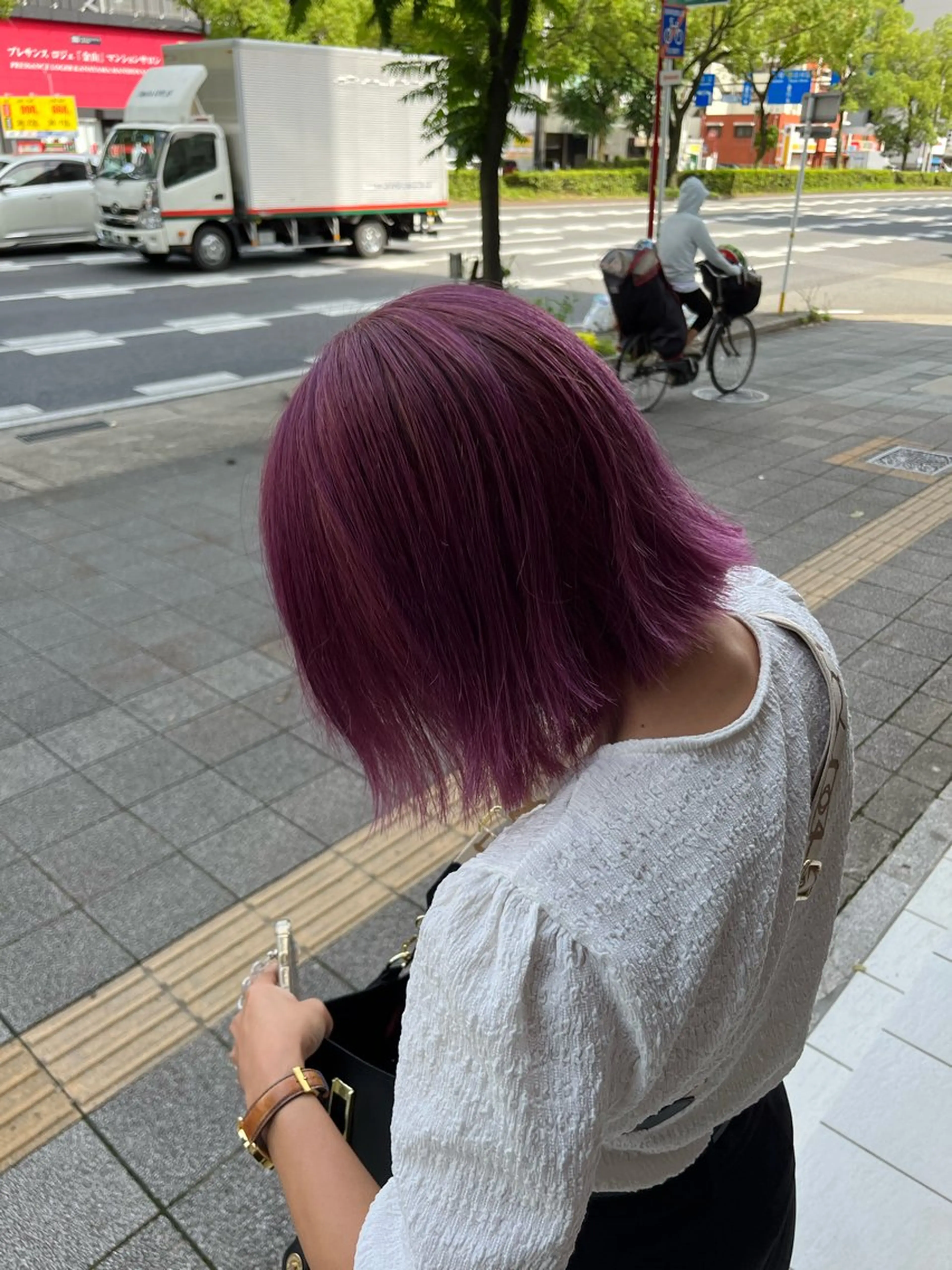 ミディアム カラー ピンクカラー ヘアカラー トリートメント SALOWIN 栄３丁目店所属・福田 修平💎 髪質改善/美髪矯正のヘアスタイル