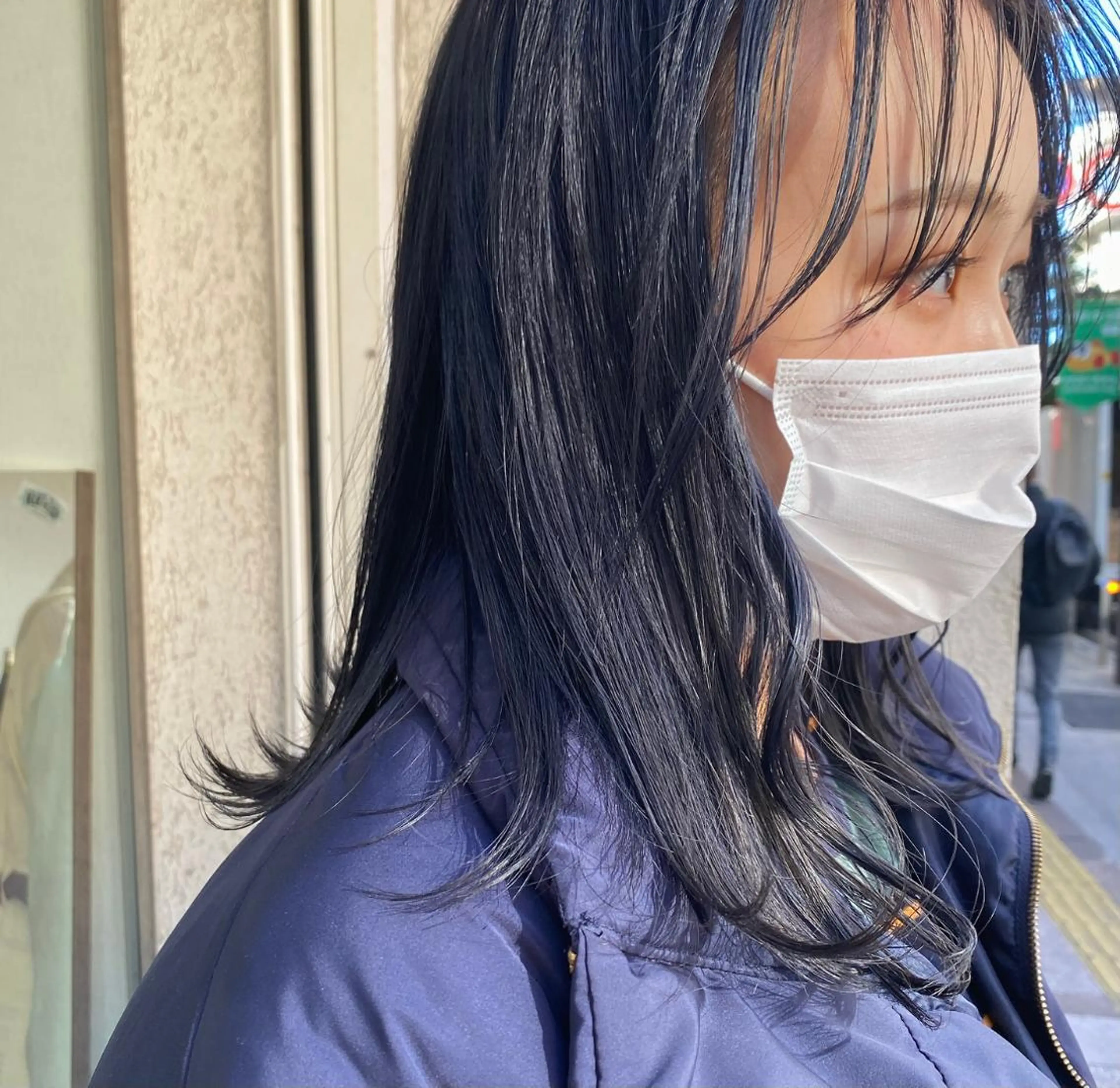 カラー 黒髪 ブルーカラー ブルーブラック KURUMI /NINE麻布十番のヘアスタイル