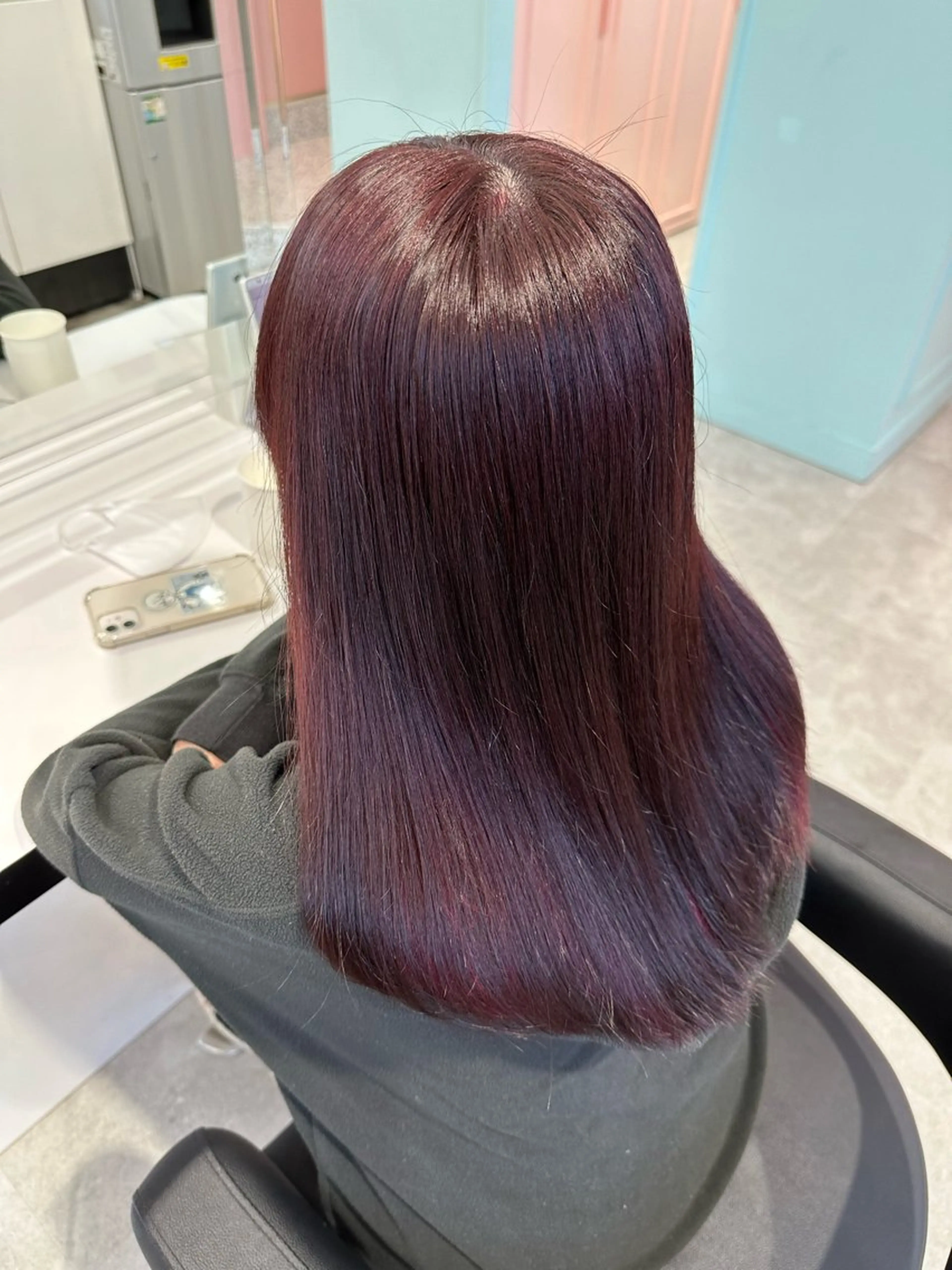 セミロング カラー カット ヘアカラー 🍒ワイン系 ウルフカット🍒拓未のヘアスタイル