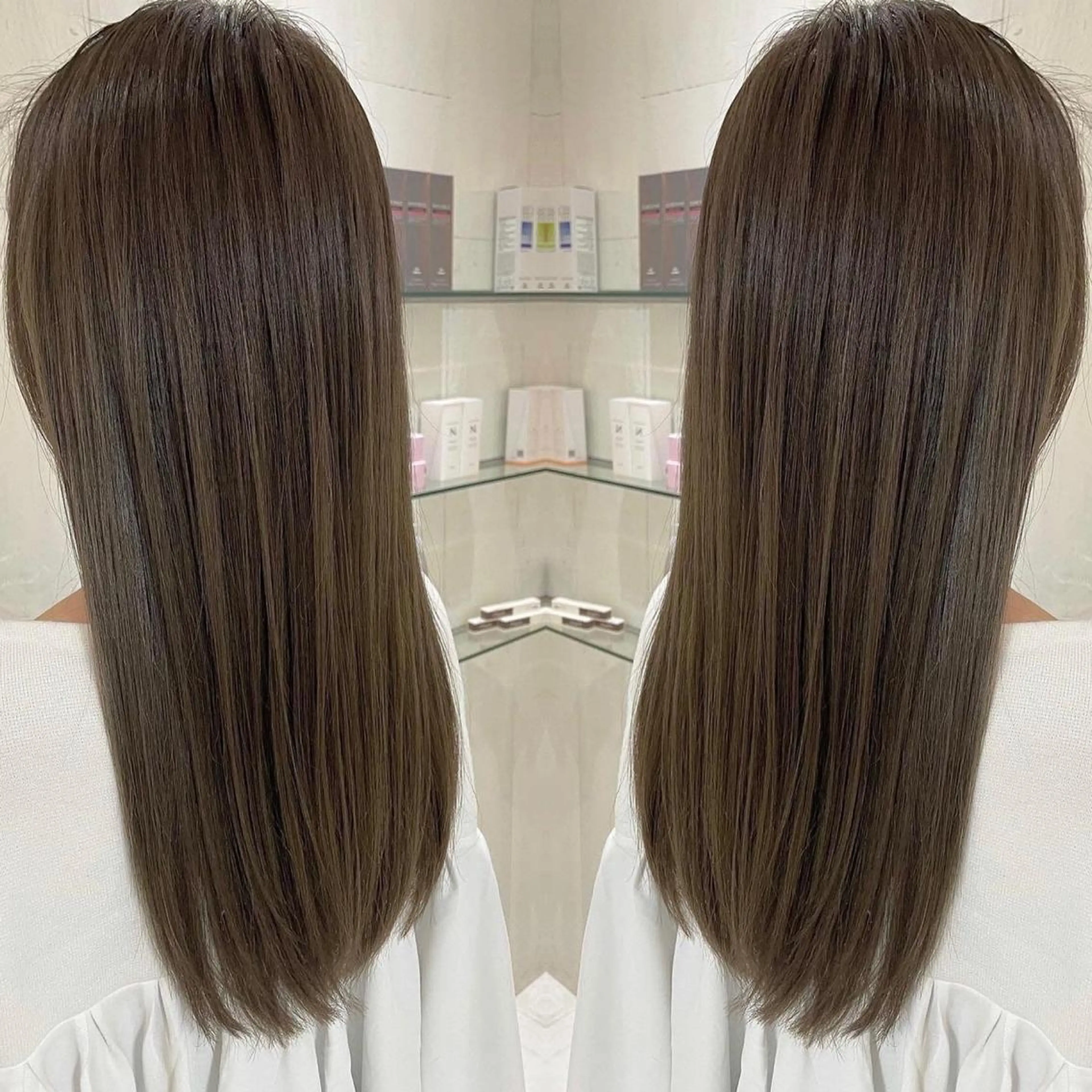 ロング カラー アッシュ 外国人風カラー レイヤーカット トリートメント ヘアカラー トリートメント 河合秀明/ショート /ボブ/レイヤーのヘアスタイル