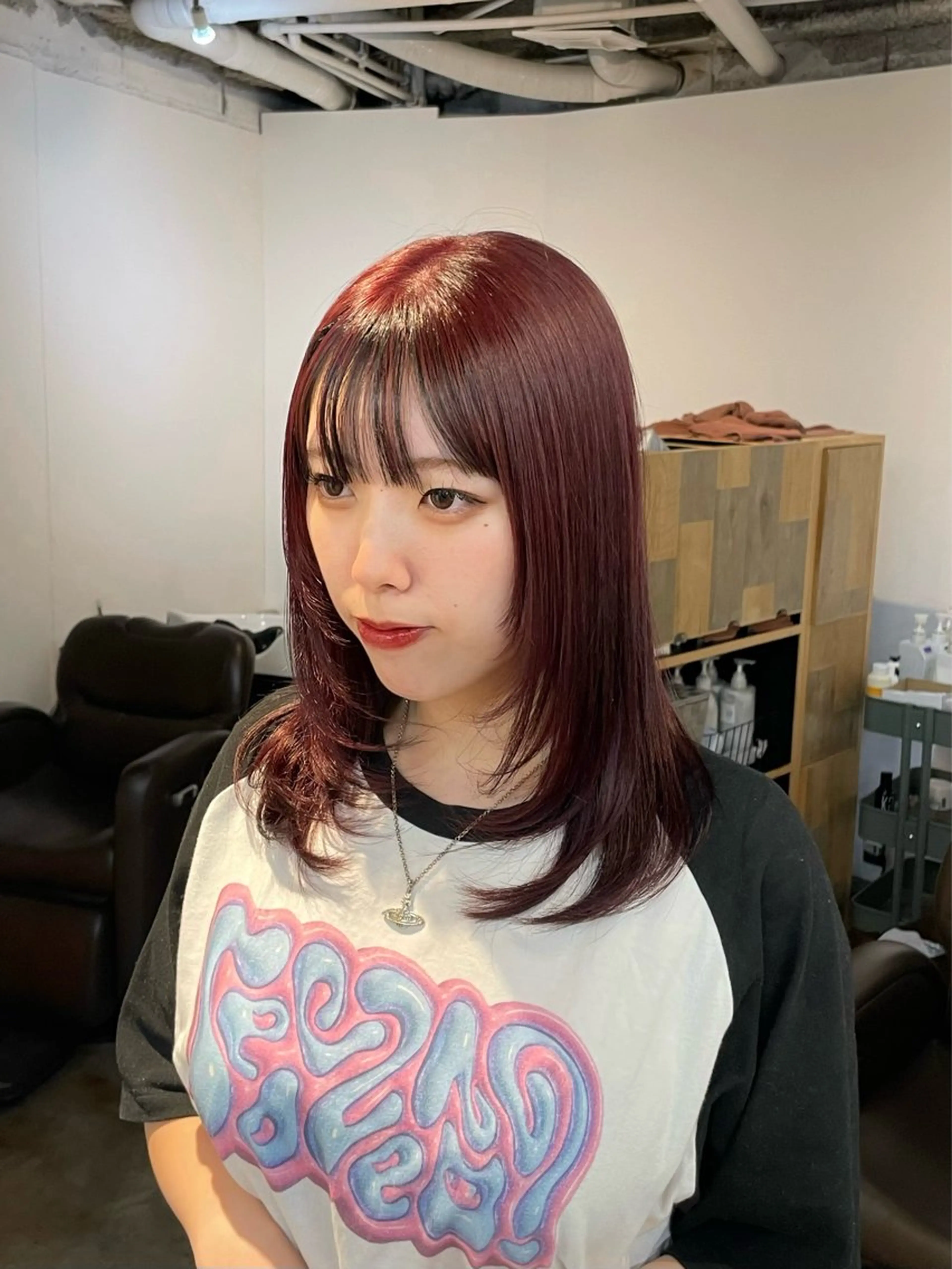 セミロング ヘアカラー BELO 大阪店所属・BELO OSAKA イシムラ カエデのヘアスタイル
