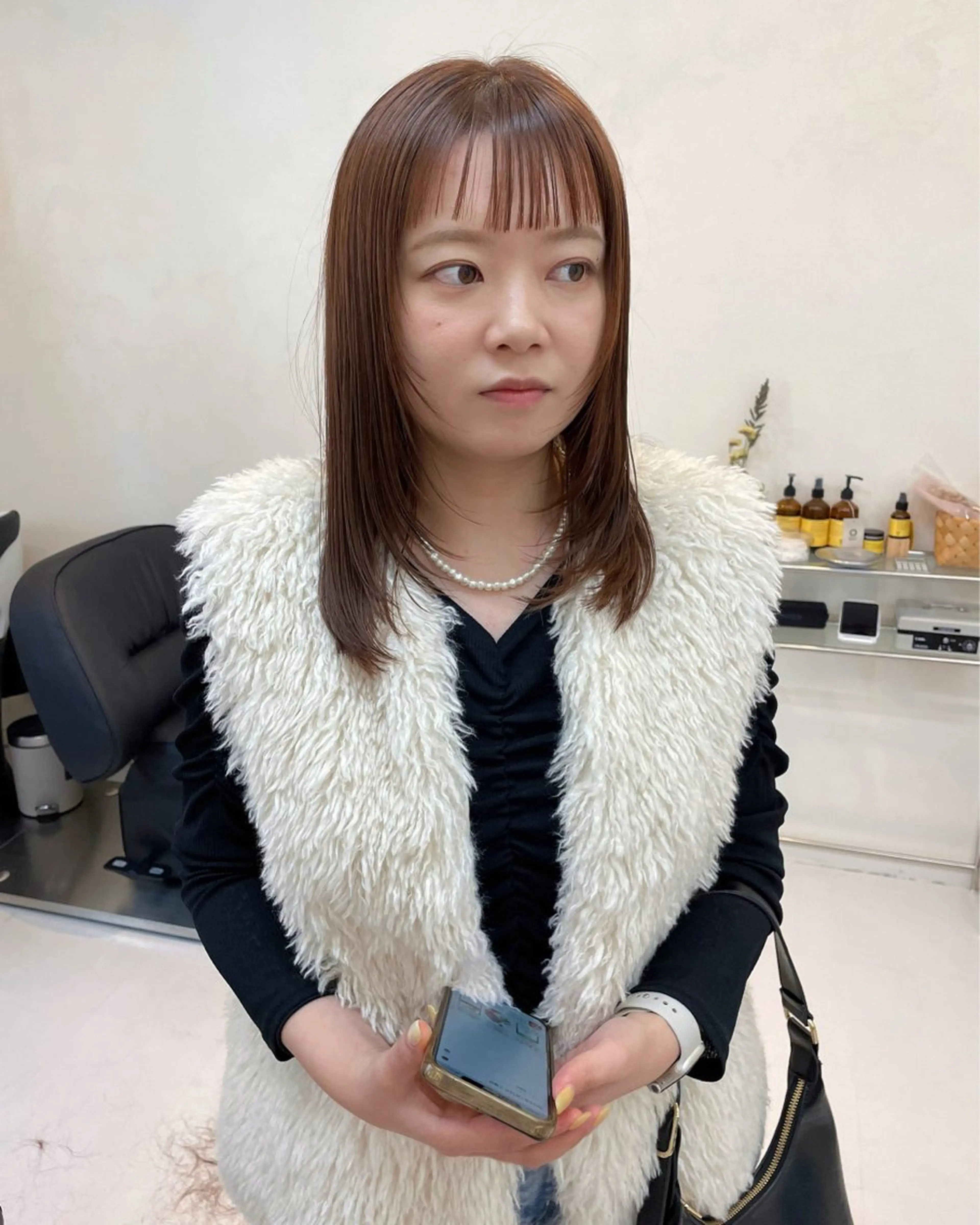 ミディアム カラー カット ヘアカラー iet.所属・ウルフ/ボブ/耳ツボ ジュエリー◎ricoのヘアスタイル