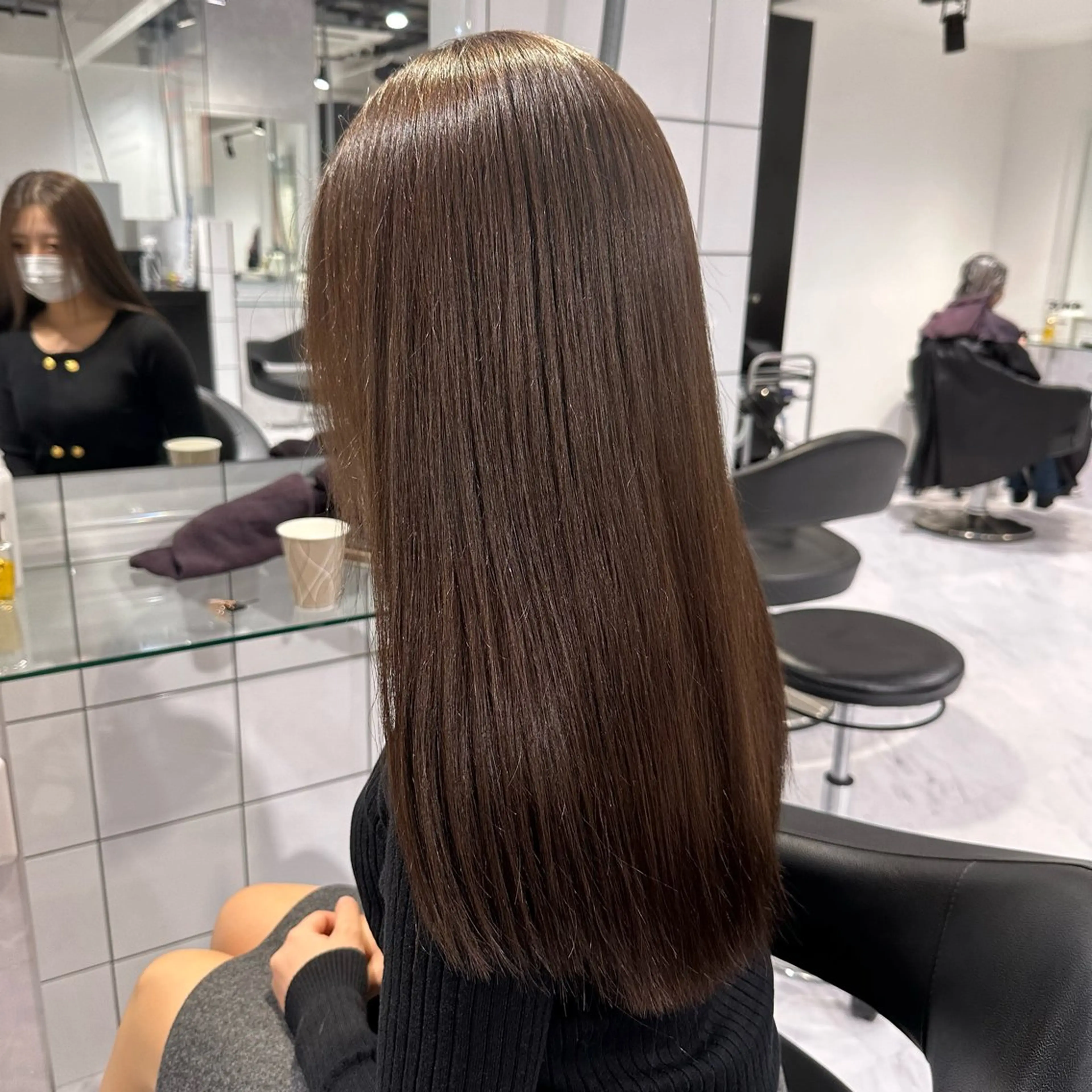 セミロング カラー ヘアアレンジ カット ヘアカラー トリートメント ヘッドスパ ヘアセット 透明感ラベンダー💗 SHOのヘアスタイル