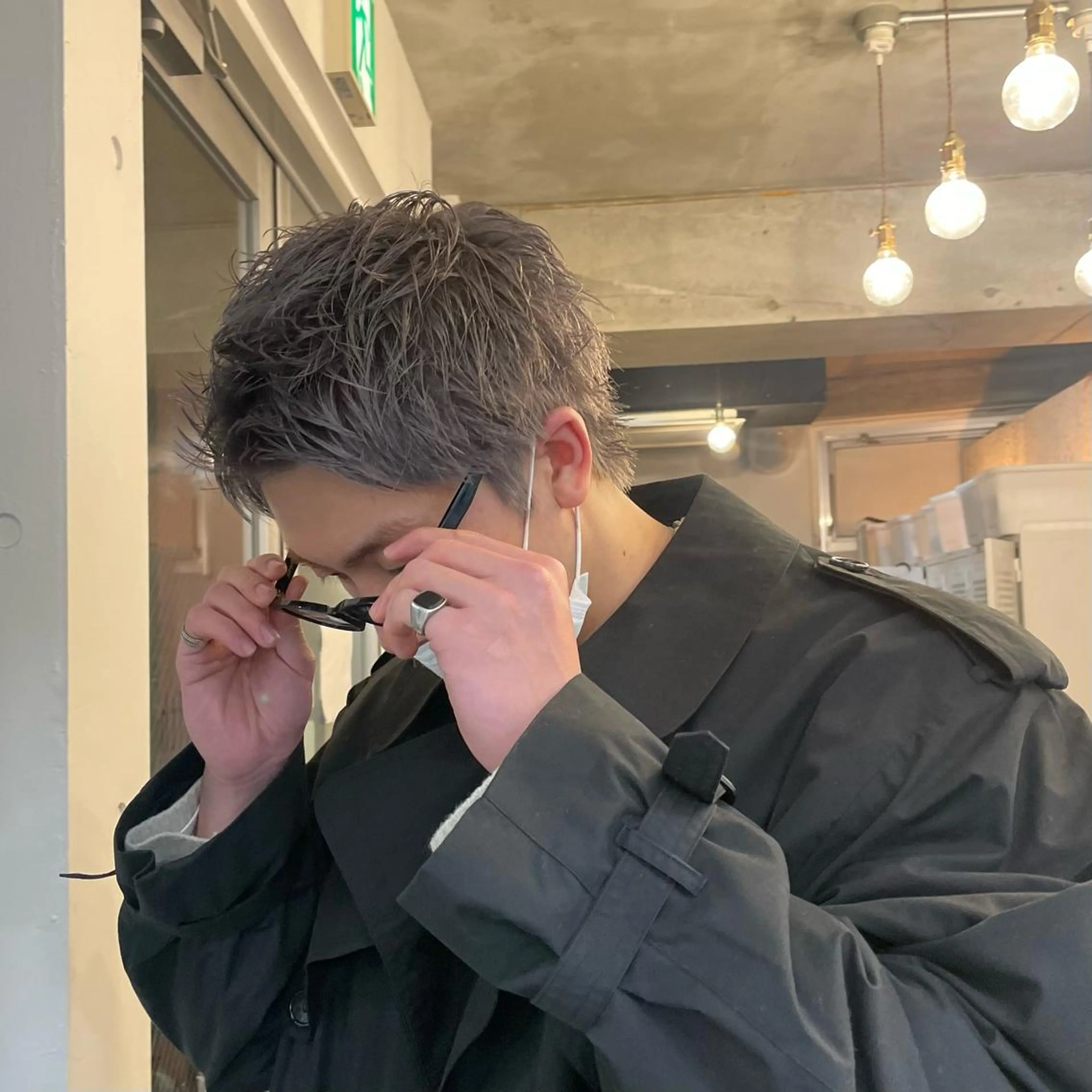 ショート カラー メンズ fifth所属・センターパート／マッ シュ／パーマ　あさみのヘアスタイル