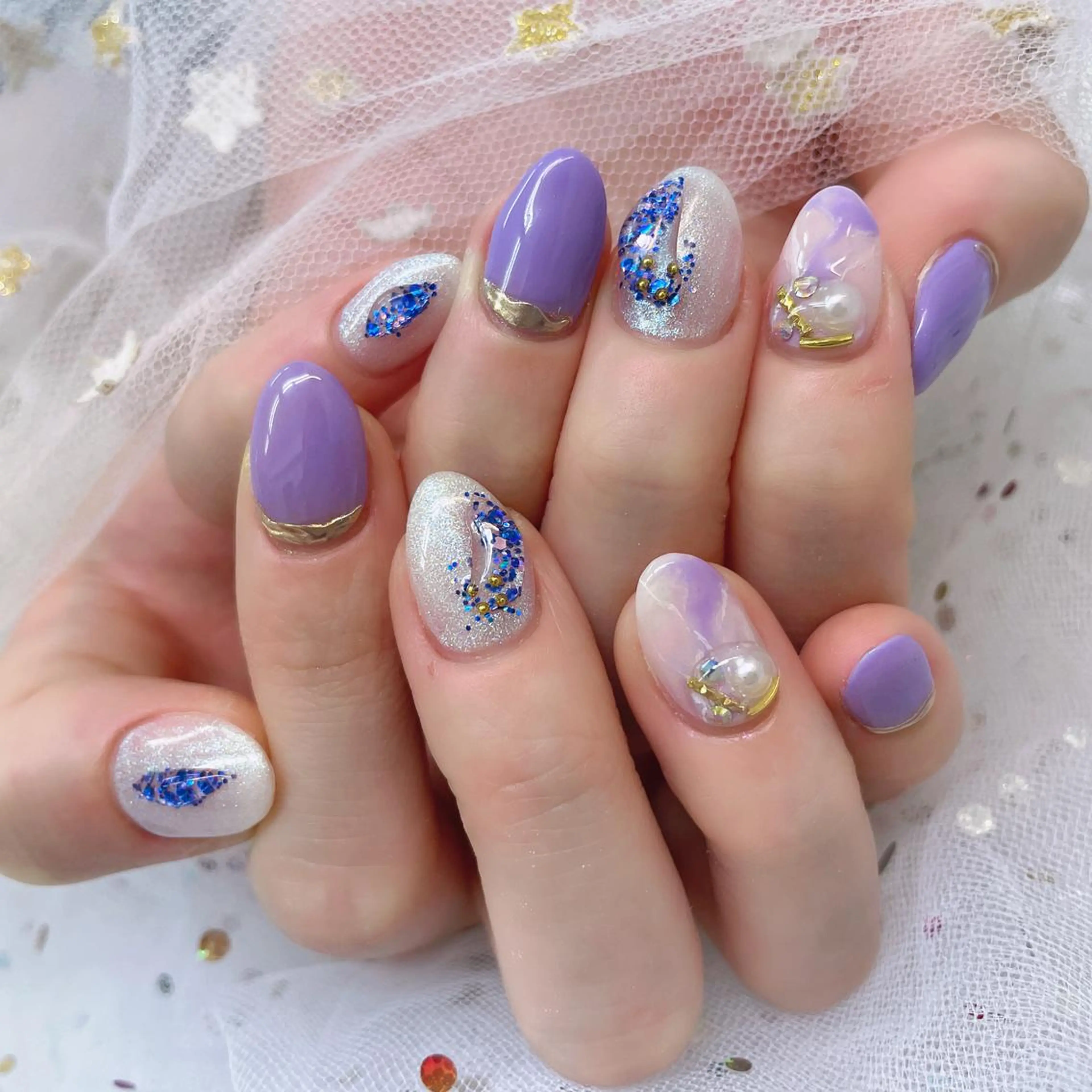 ネイル 🦋ネイルサロン ブラン🌈ゆりのネイルデザイン