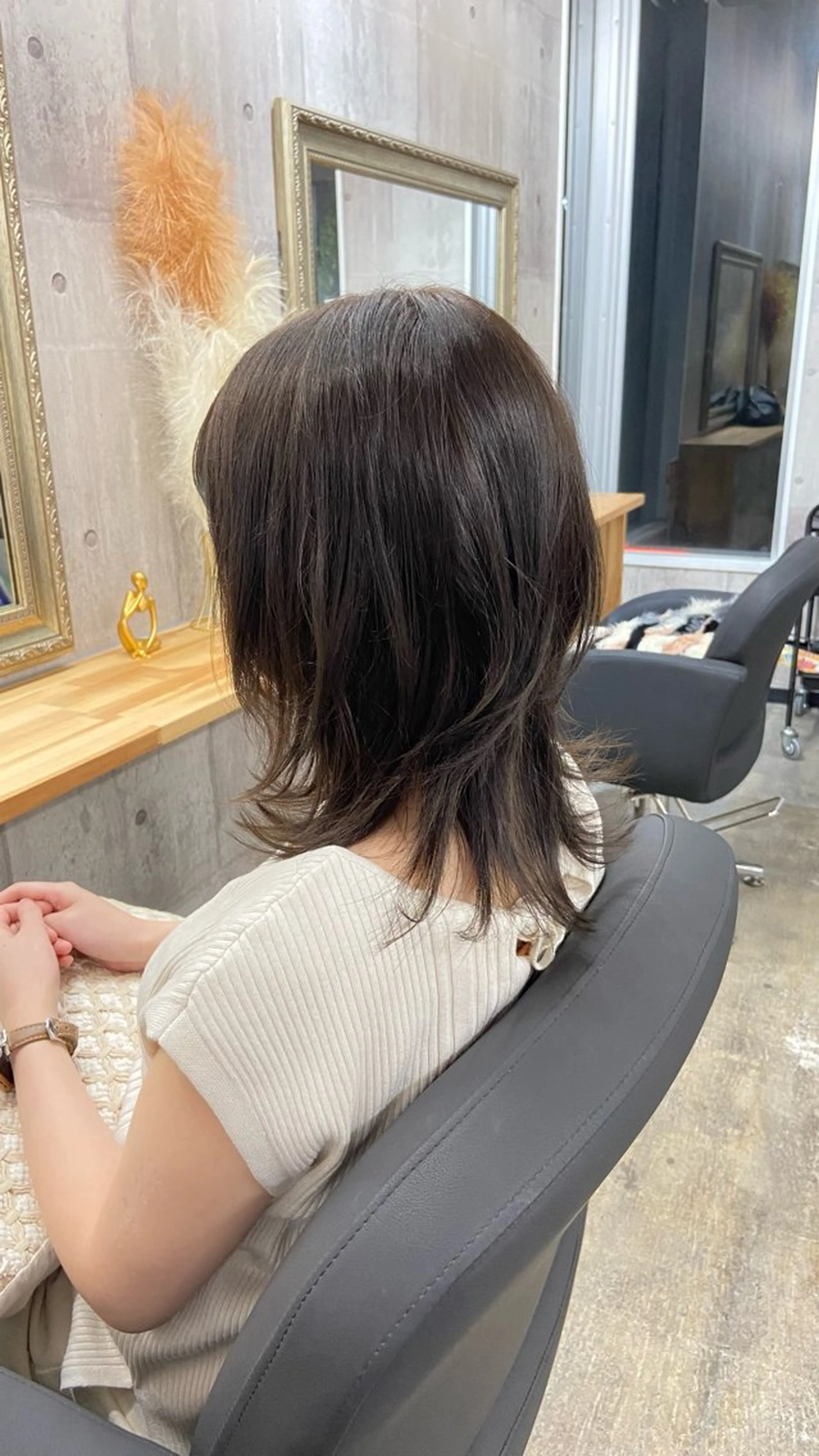 ミディアム カラー ベージュカラー オリーブベージュ カット ヘアカラー トリートメント Sunny side 大名   RIOのヘアスタイル