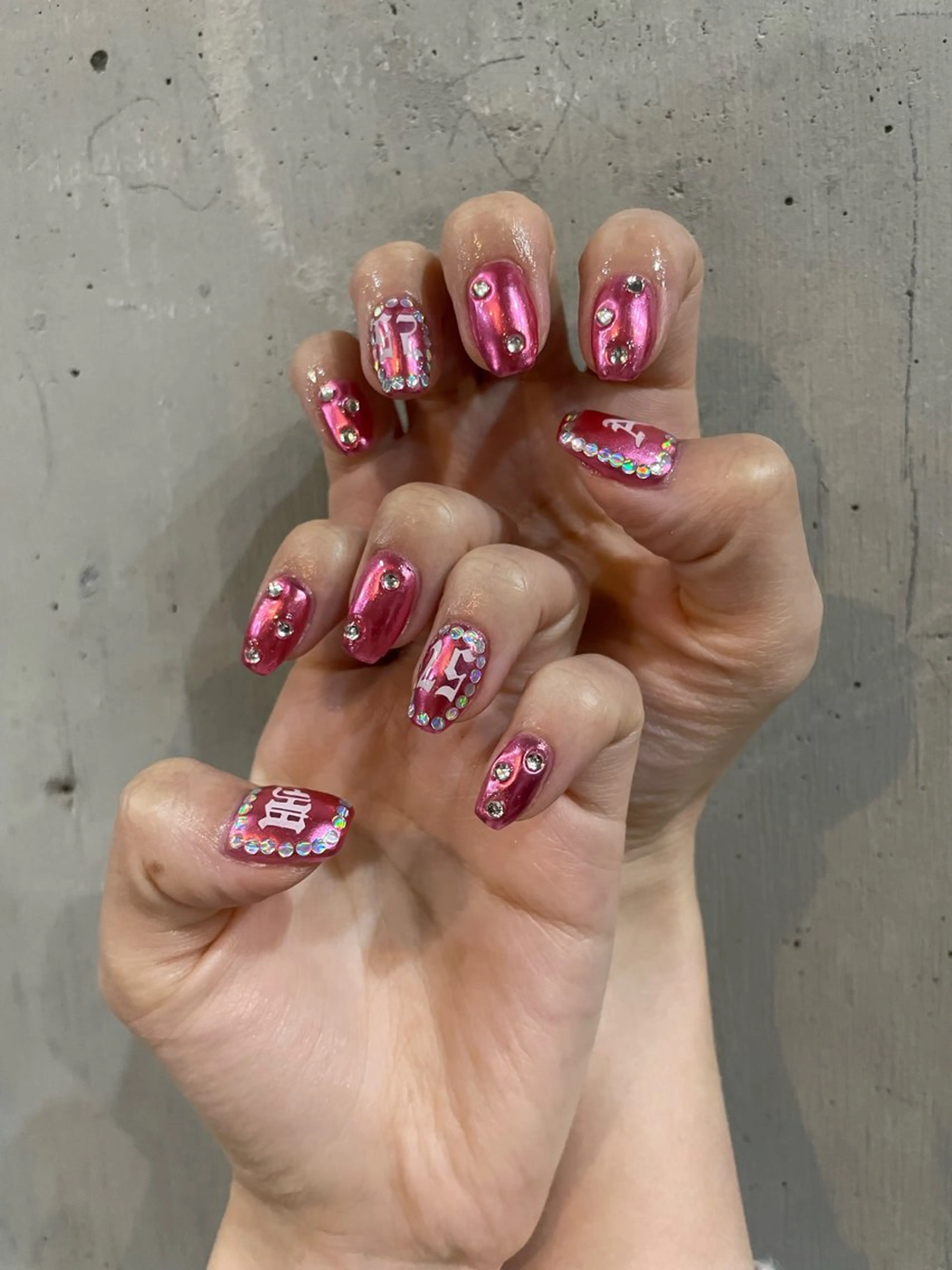 ネイル ミラーネイル ピンク IROHA NAIL 北村菜帆のネイルデザイン