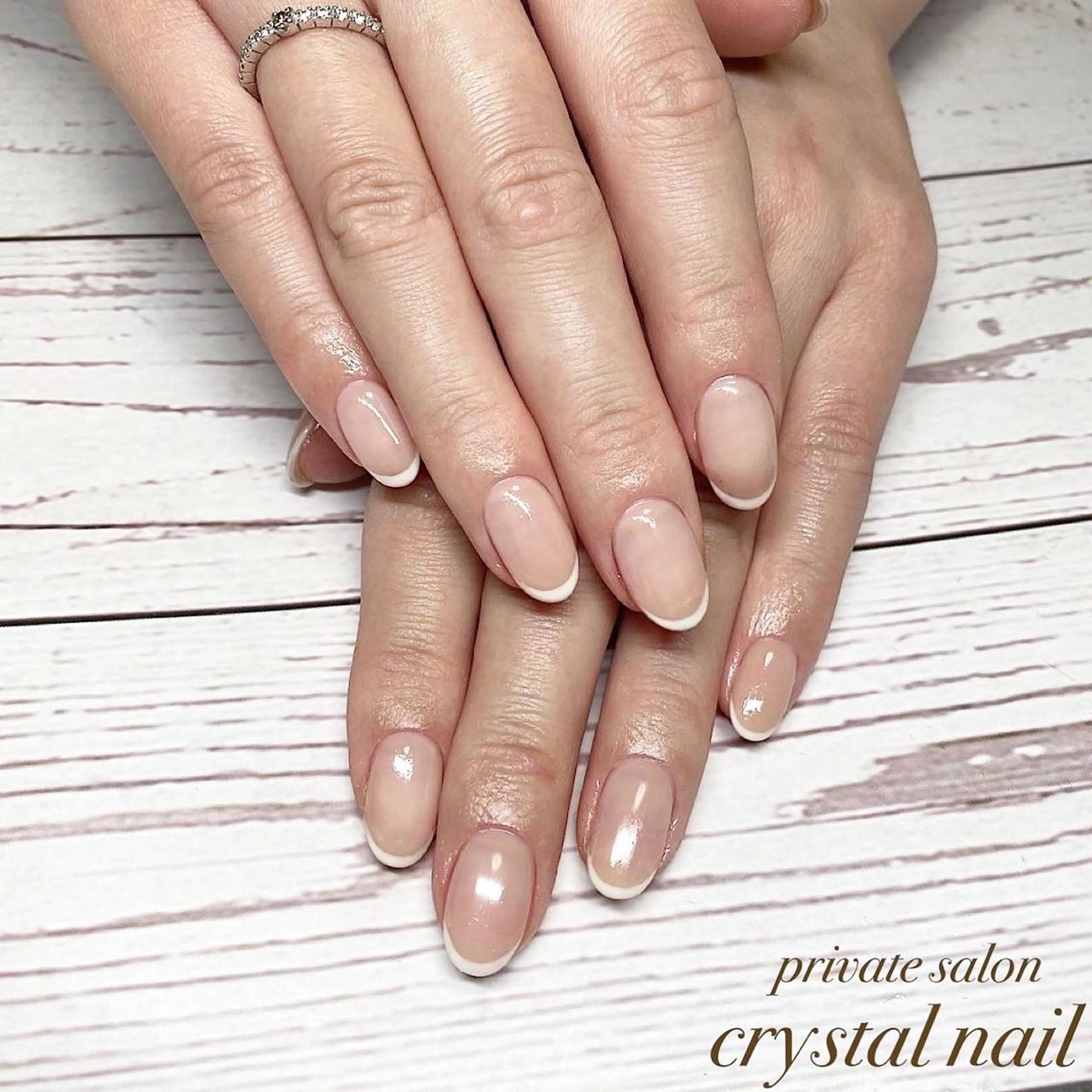 ネイル フレンチネイル シンプルネイル ハンドネイル Crystal Nailのネイルデザイン