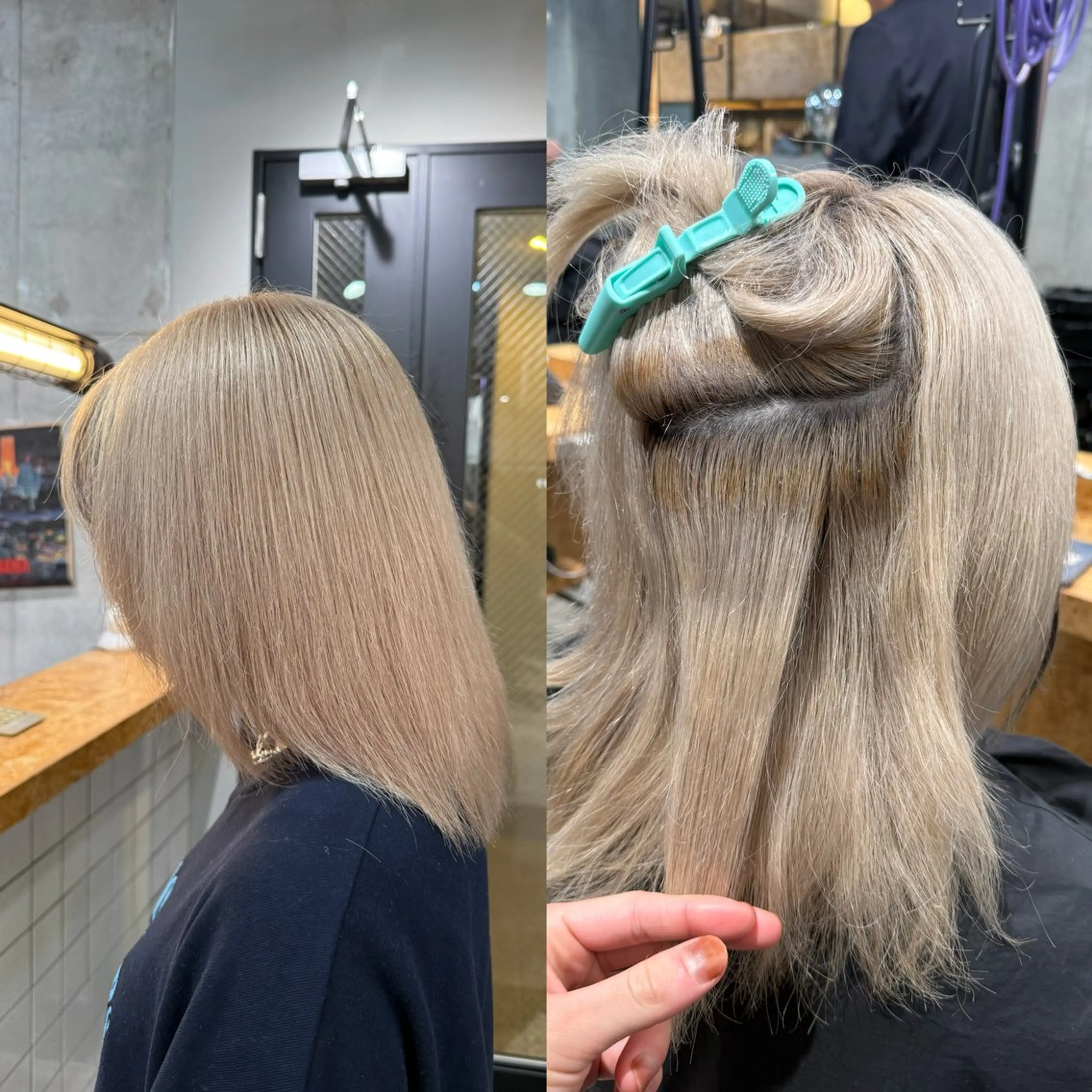 セミロング カラー ベージュカラー ブリーチ ブロンド ピンクカラー ヘアカラー ハイトーン特化/ ムラ修正/拓真のヘアスタイル