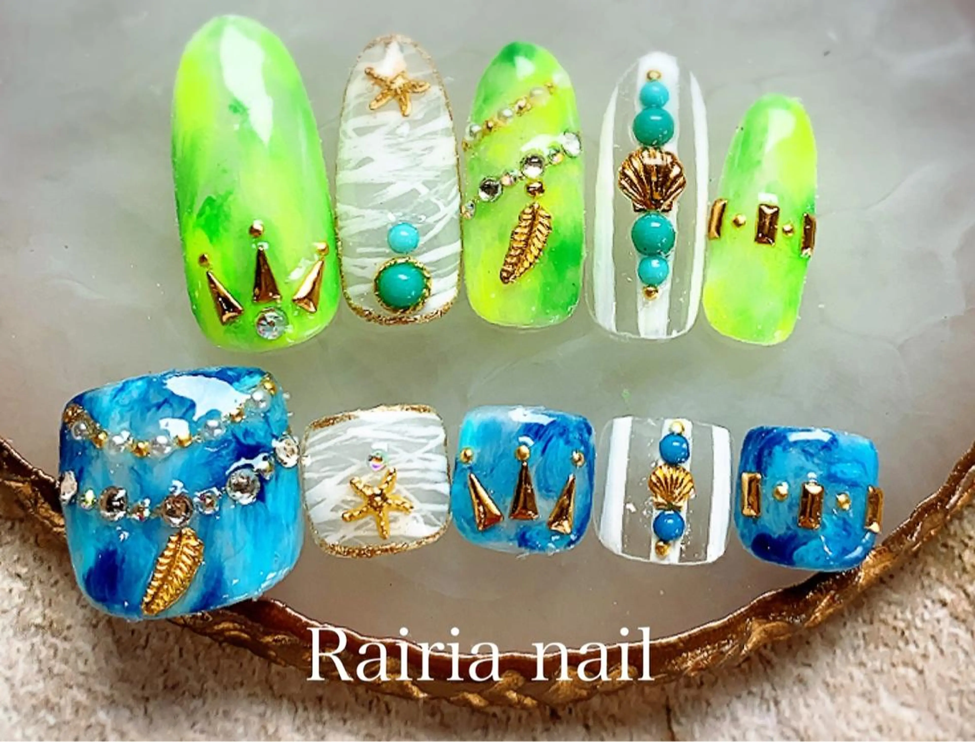 ネイル ジェルネイル パラジェル 夏ネイル Rairia nail本八幡店のネイルデザイン