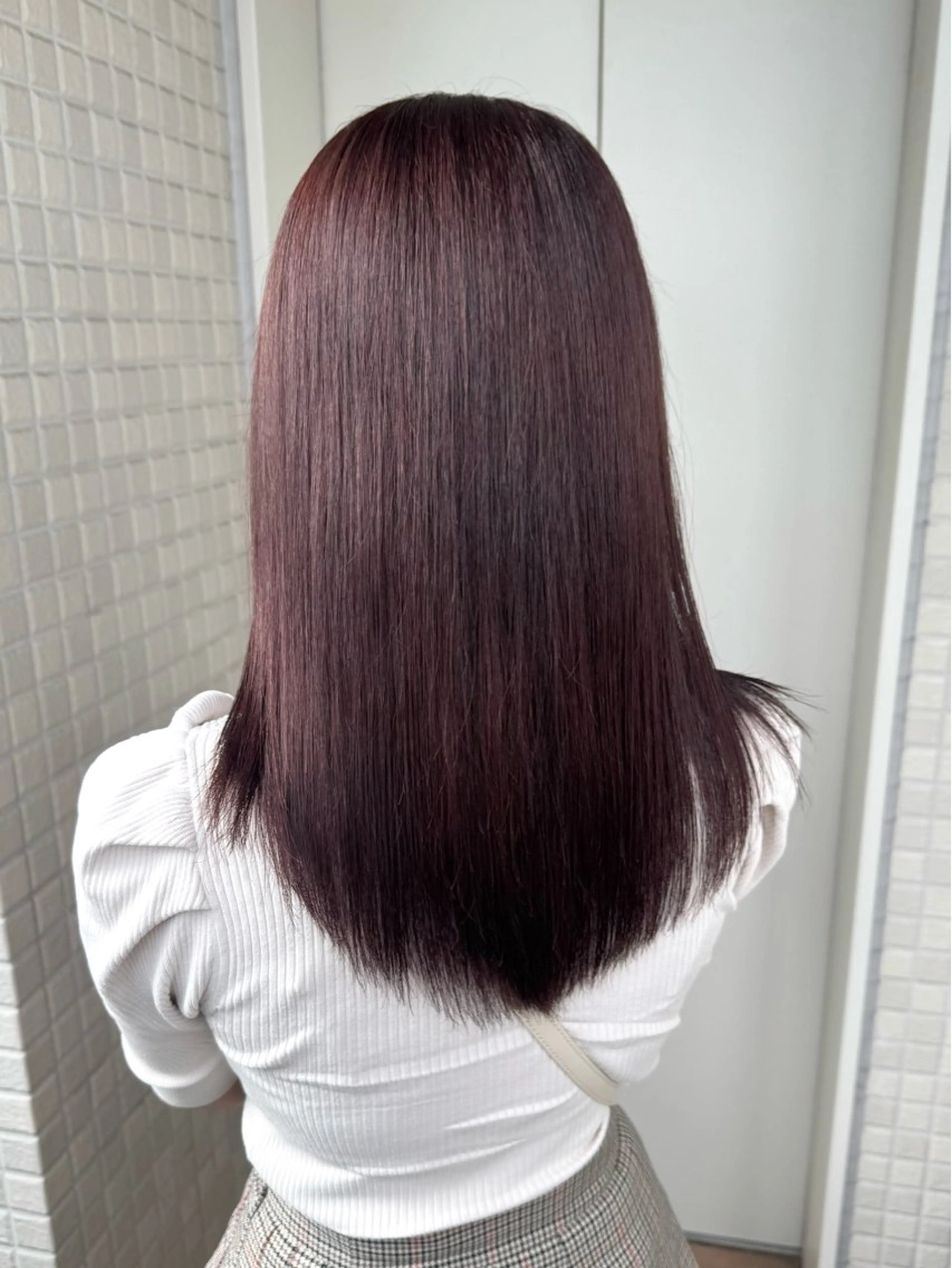 セミロング カラー ブラウンカラー ヘアカラー 縮毛矯正/艶ブラウン カラー/ヘアメひふみのヘアスタイル