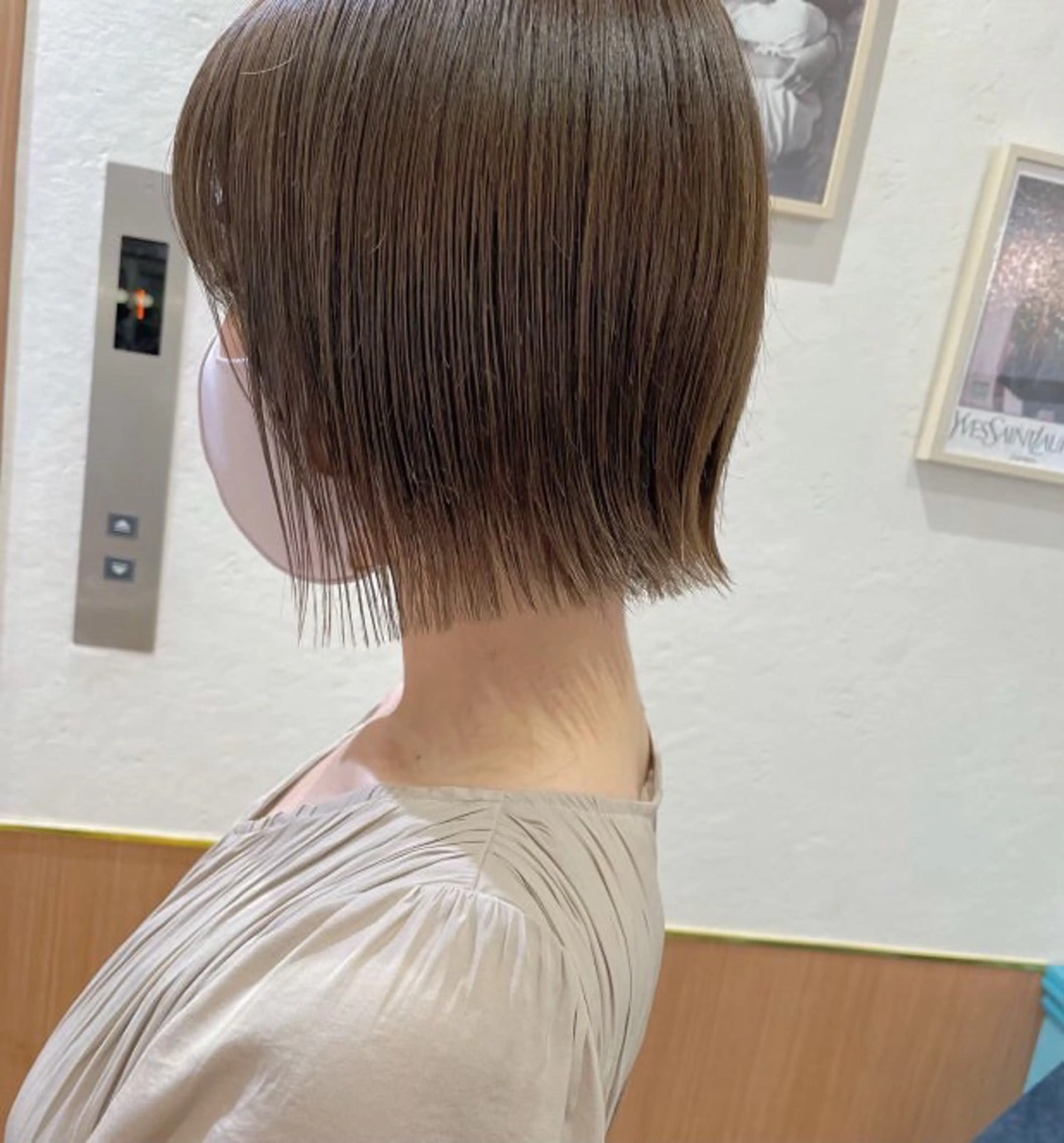 ミディアム カラー 艶カラー/縮毛矯正 髪質改善/ 渡邊莉玖のヘアスタイル