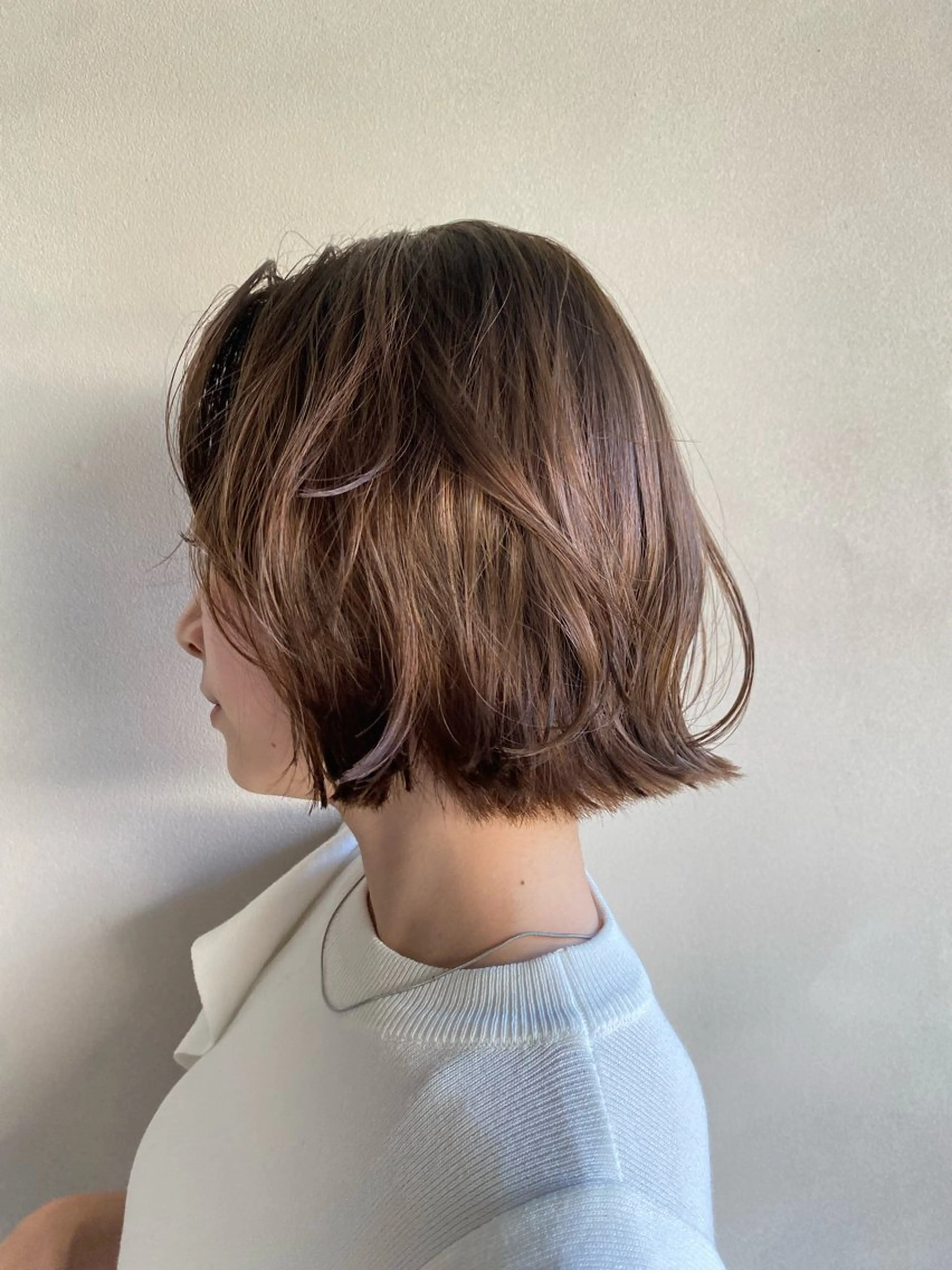 ショート カラー ヘアアレンジ ブラウンカラー ボブ 🤍似合わせカット/ 艶カラー/表参道🫧のヘアスタイル
