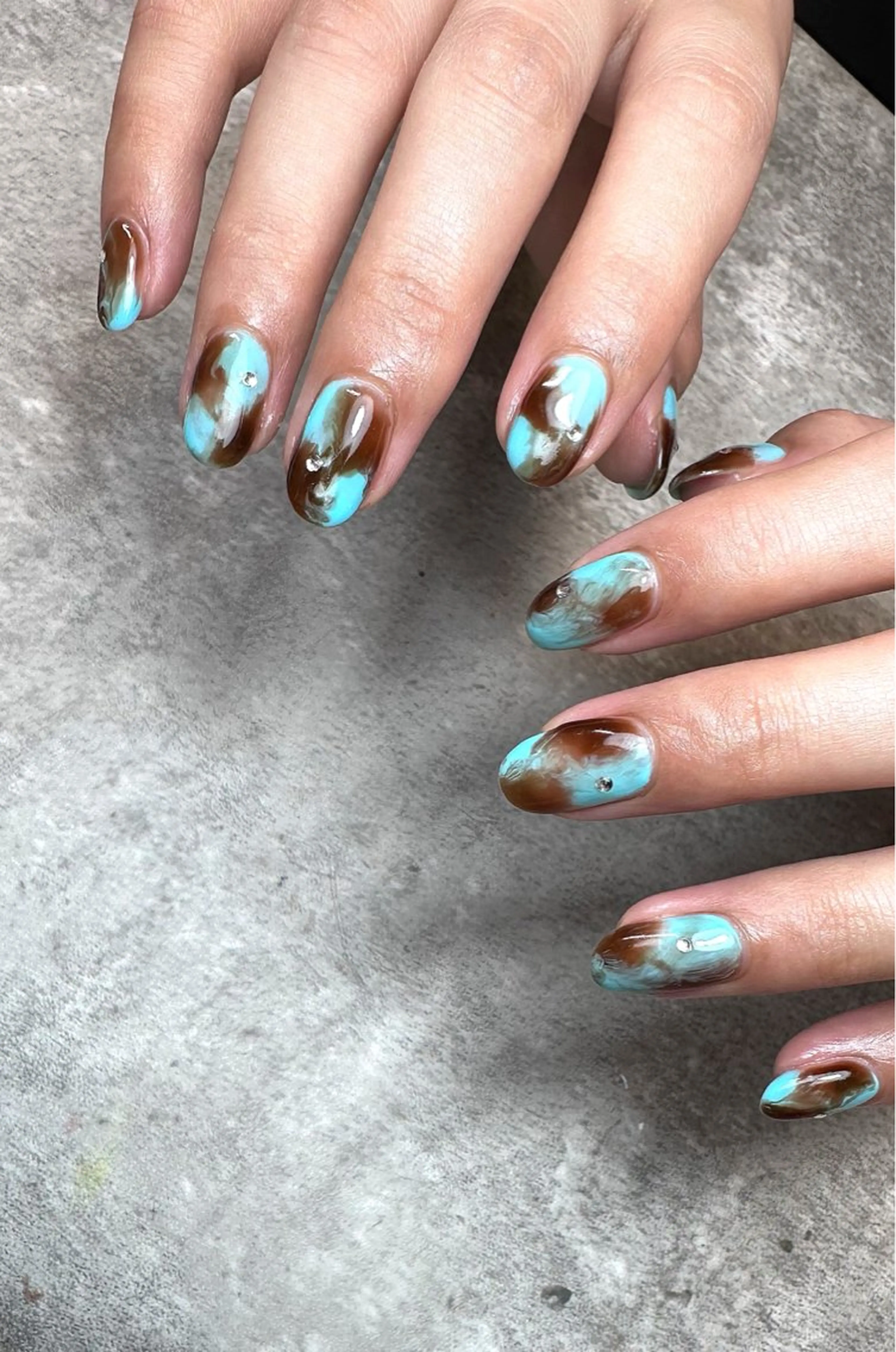 ネイル ブラウン ハンドネイル nail campのネイルデザイン