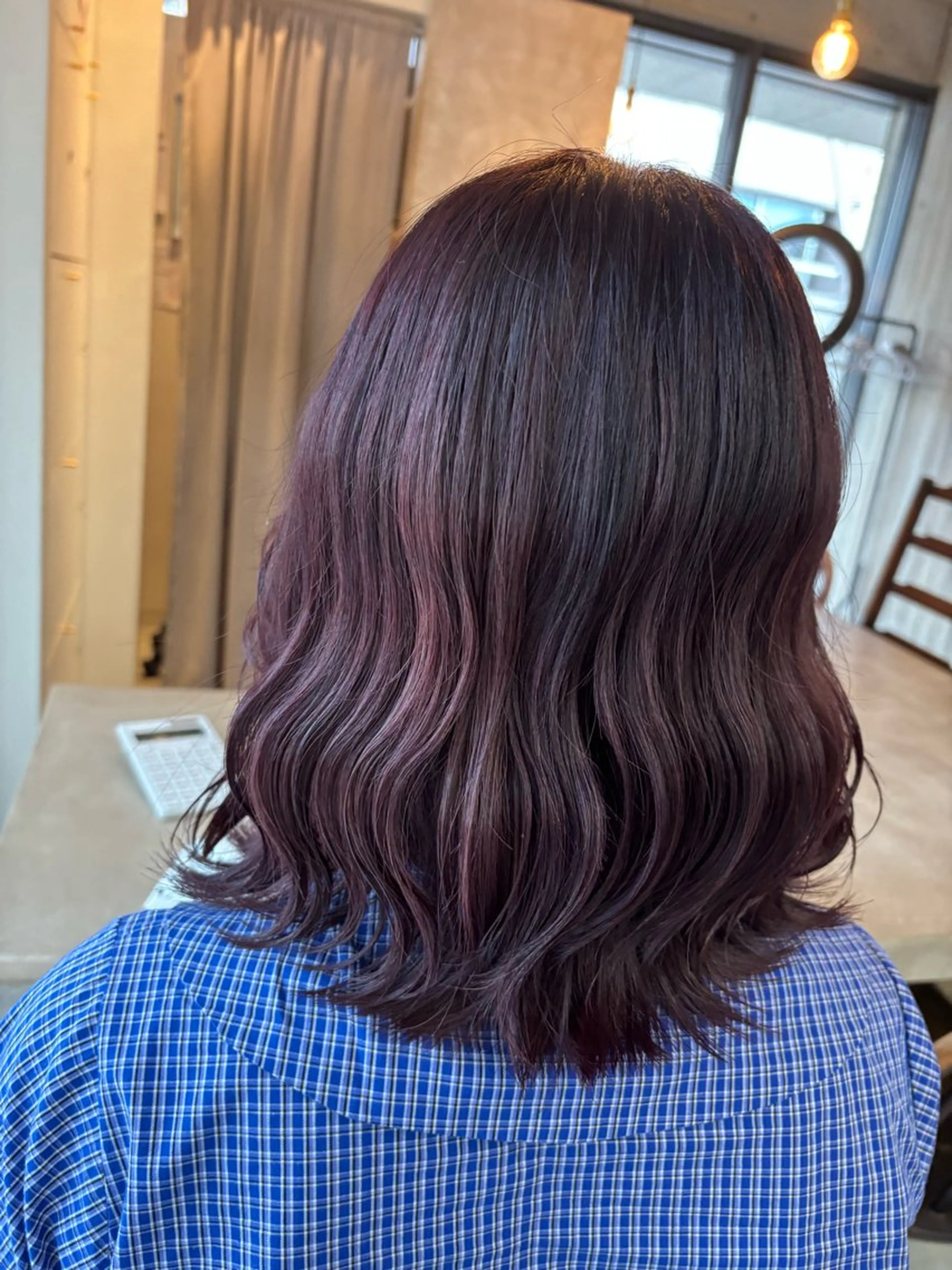 ミディアム ラベンダーブラウン ピンクラベンダー ヘアカラー トリートメント 西岡 乙花のヘアスタイル