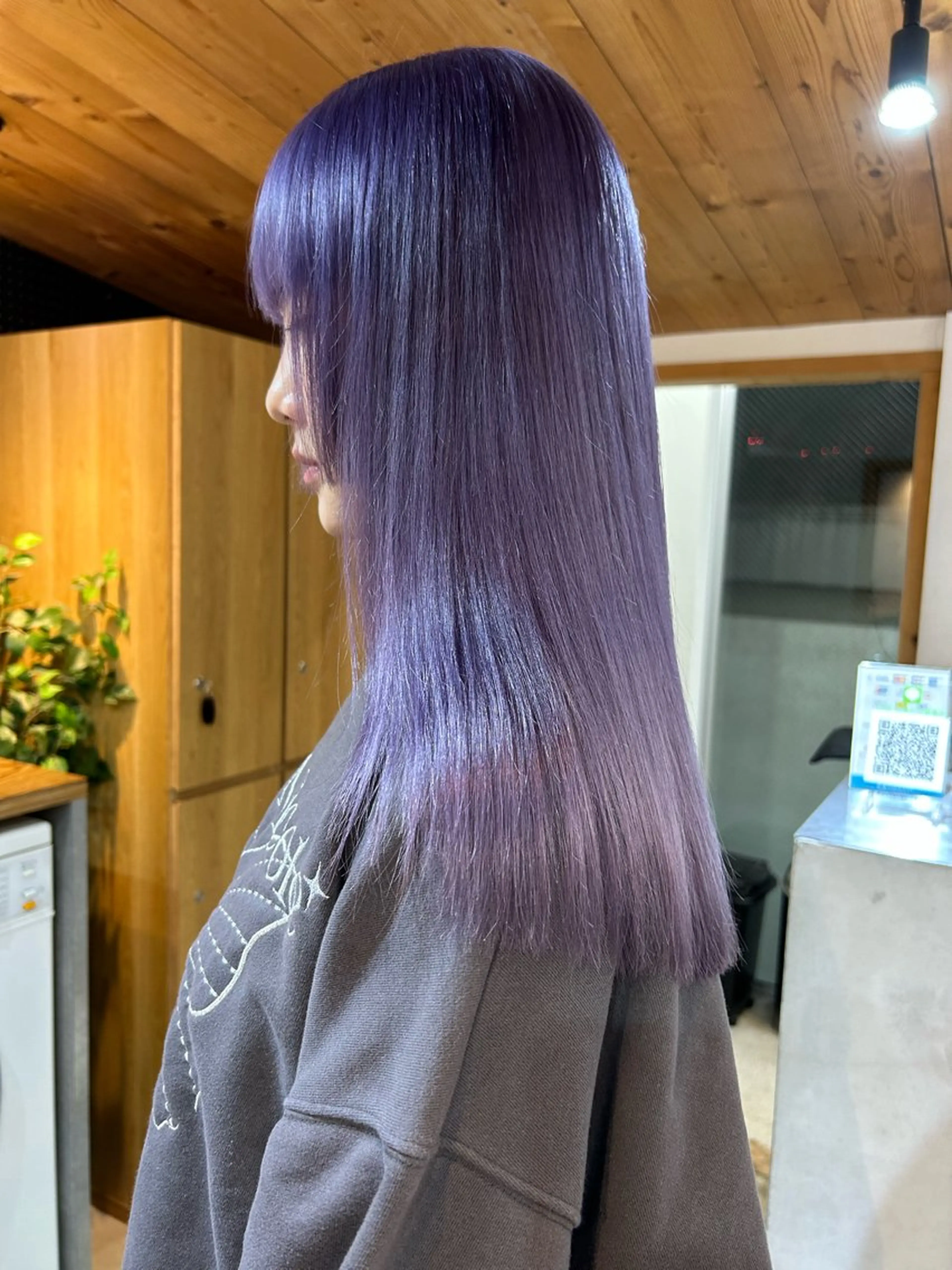 ロング カラー ラベンダーカラー カット ヘアカラー トリートメント 🧸艶々韓国ヘア 🧁mizunaのヘアスタイル