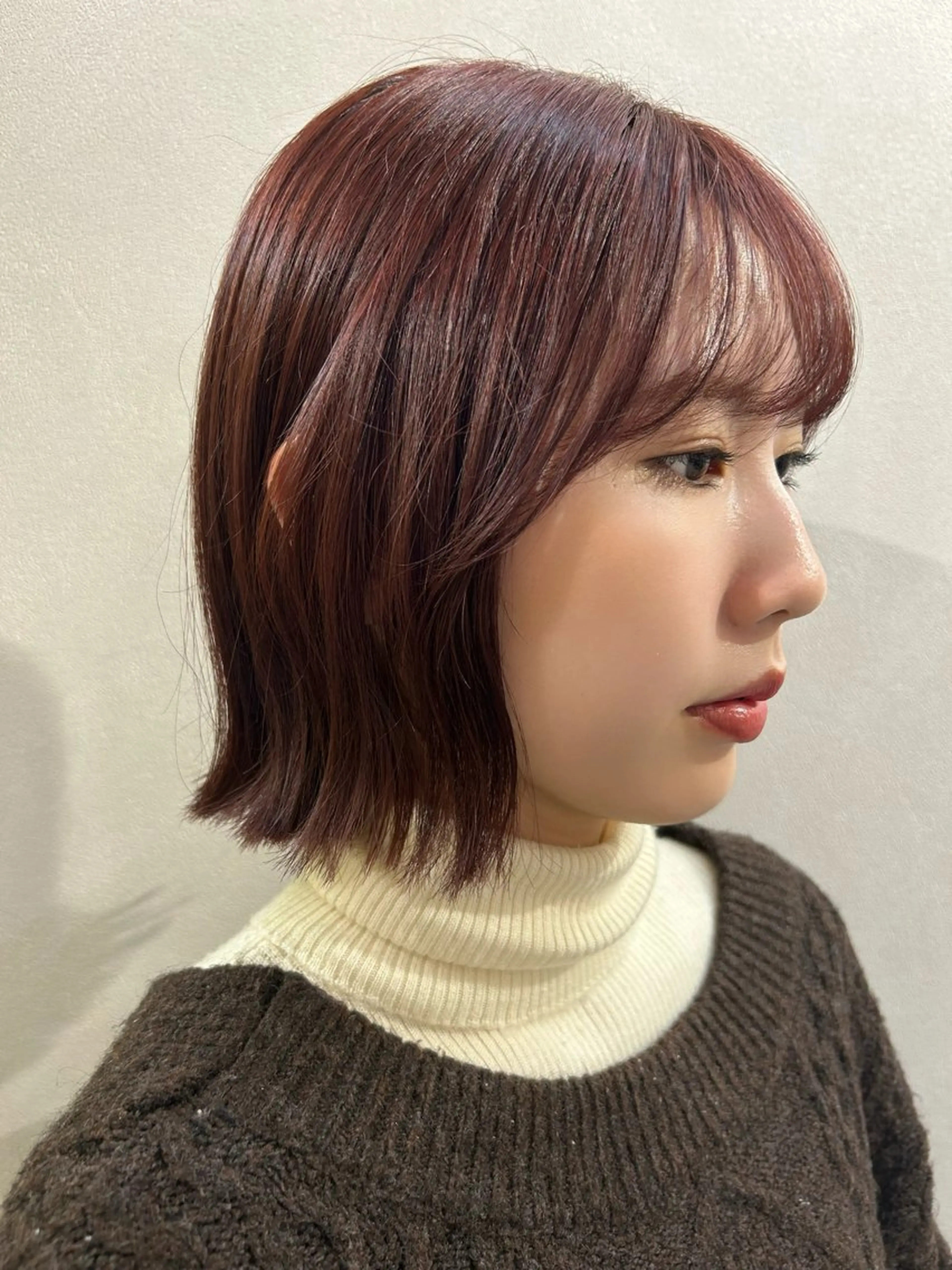 ショート カラー ブリーチ ブラウンカラー ブリーチなしカラー レッドカラー レッドブラウン カット ヘアカラー トリートメント hubhair レイヤー/透明感のヘアスタイル