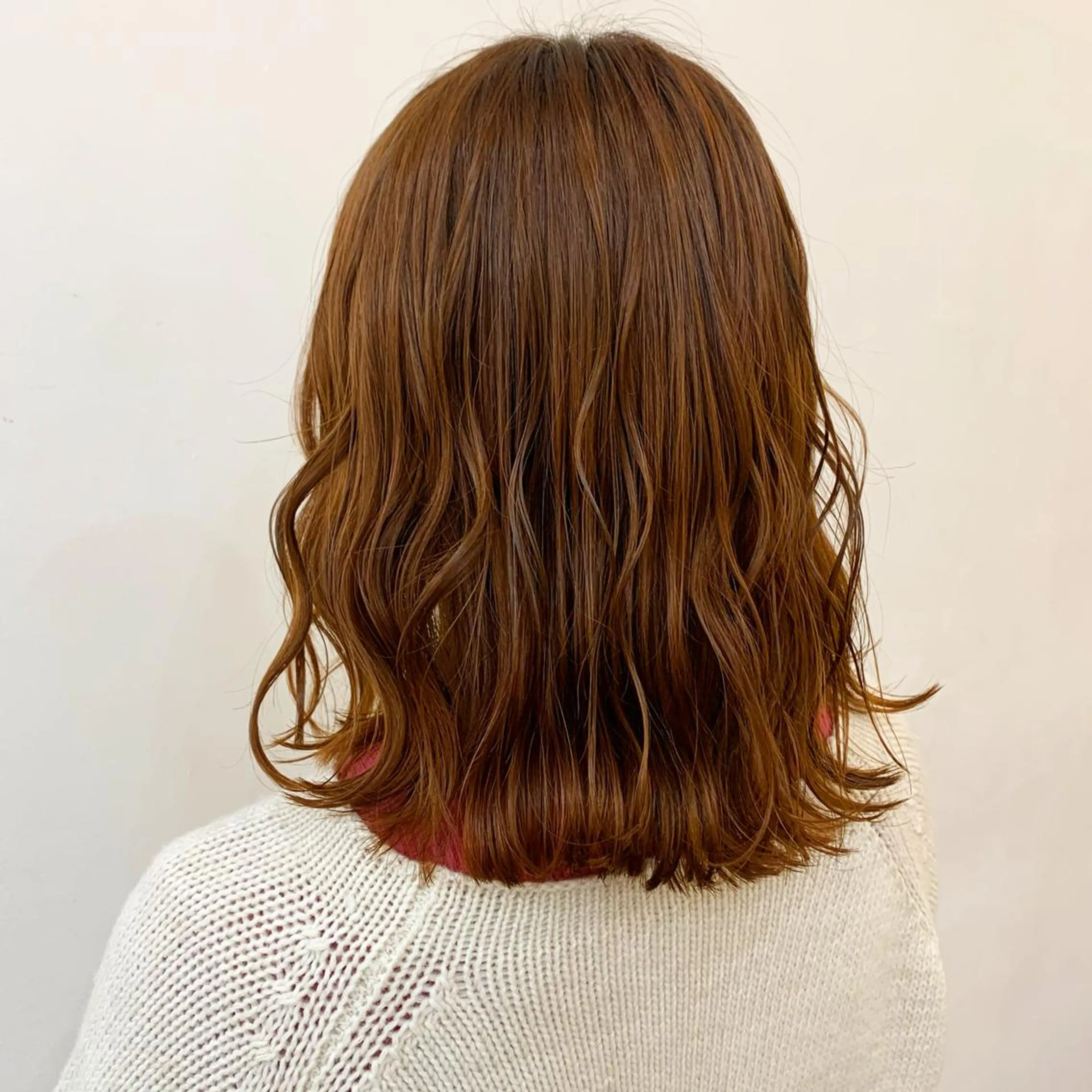 セミロング カラー ブラウンカラー オレンジ オレンジブラウン beauty   beast 西新店のヘアスタイル
