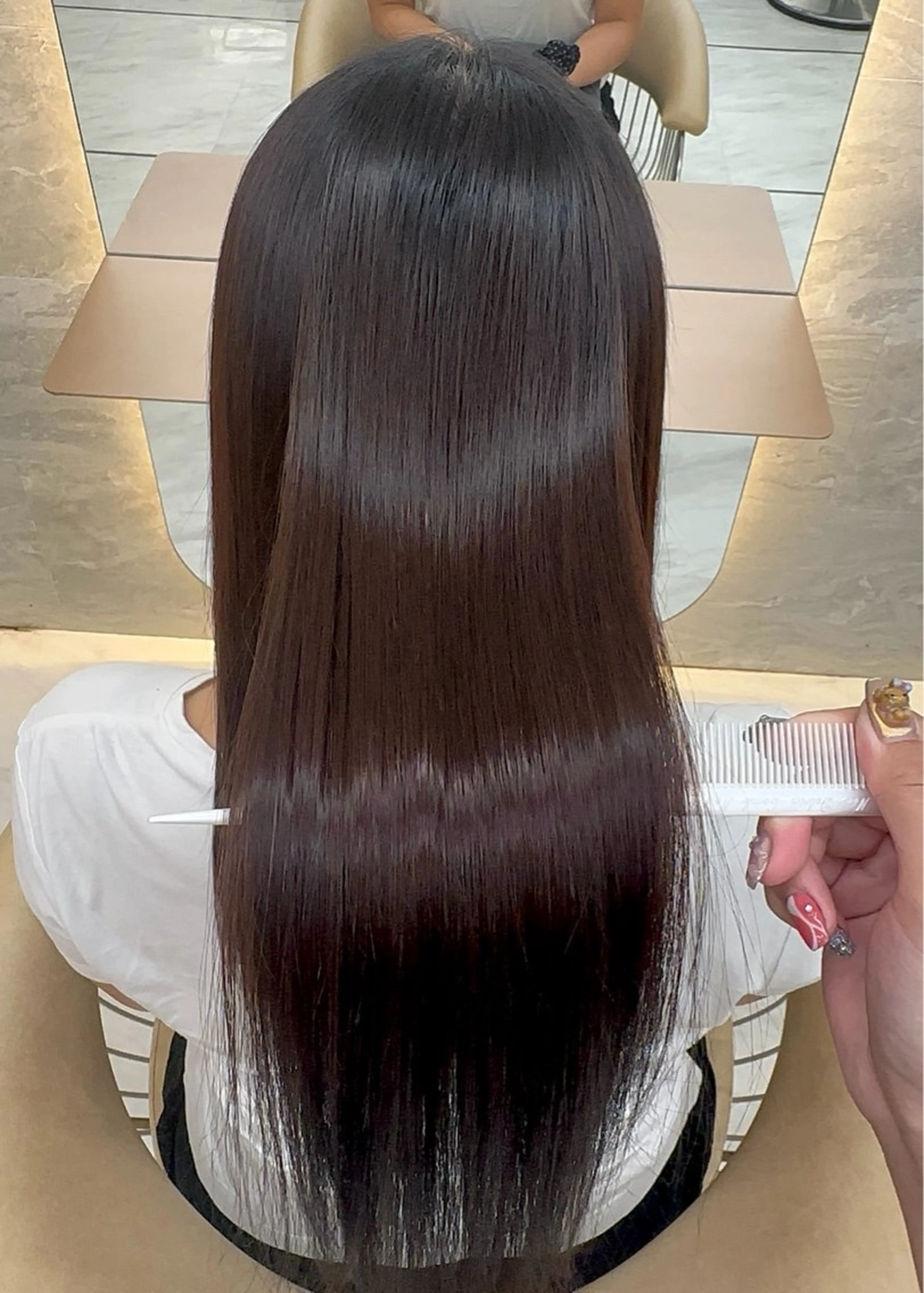 ロング 縮毛矯正 縮毛矯正 トリートメント みわ ゆいなのヘアスタイル