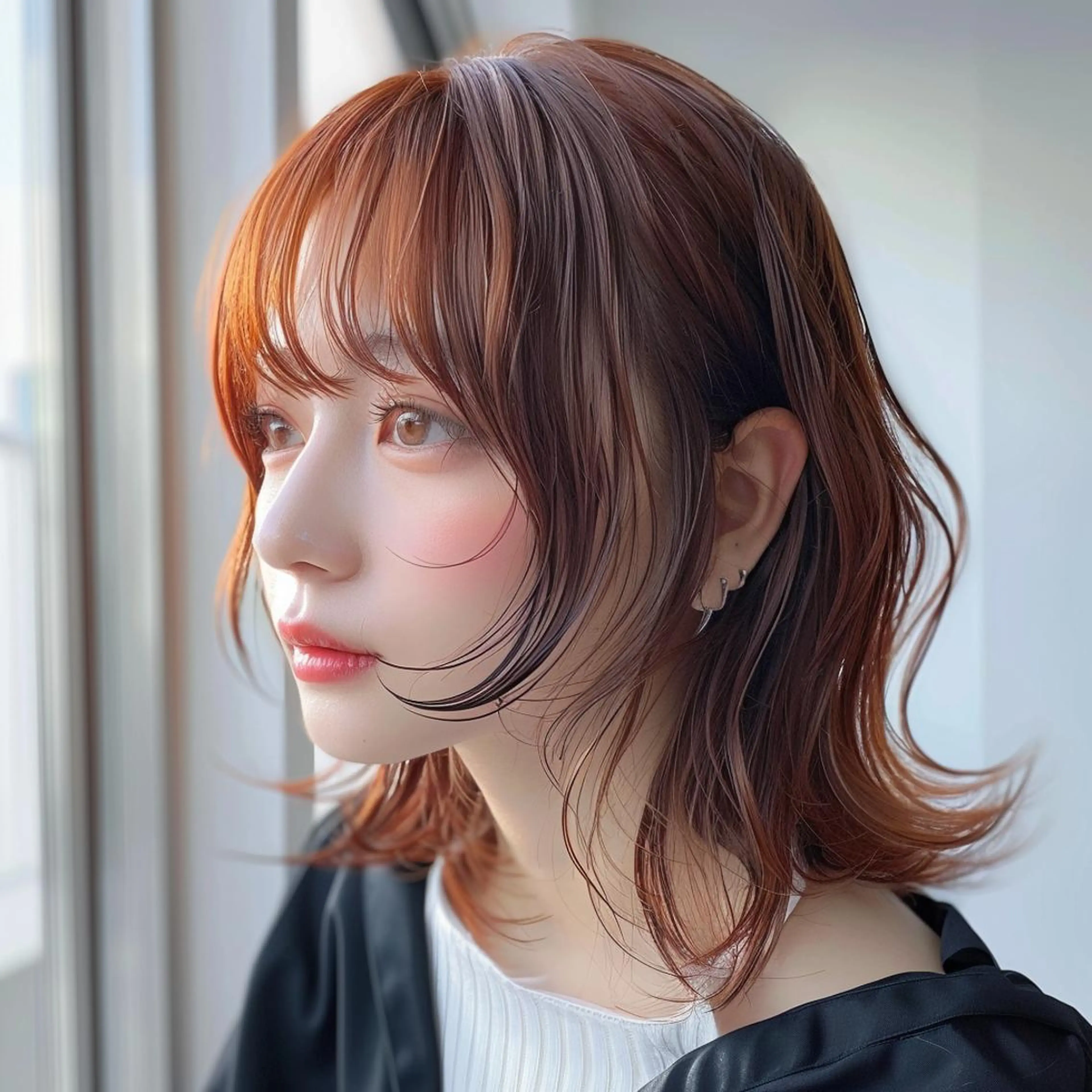 ミディアム カラー ボブ 髪質改善 縮毛矯正 酸性ストレート レヴ　草加駅3分🌻 ✂️早朝深夜営業🌱のヘアスタイル