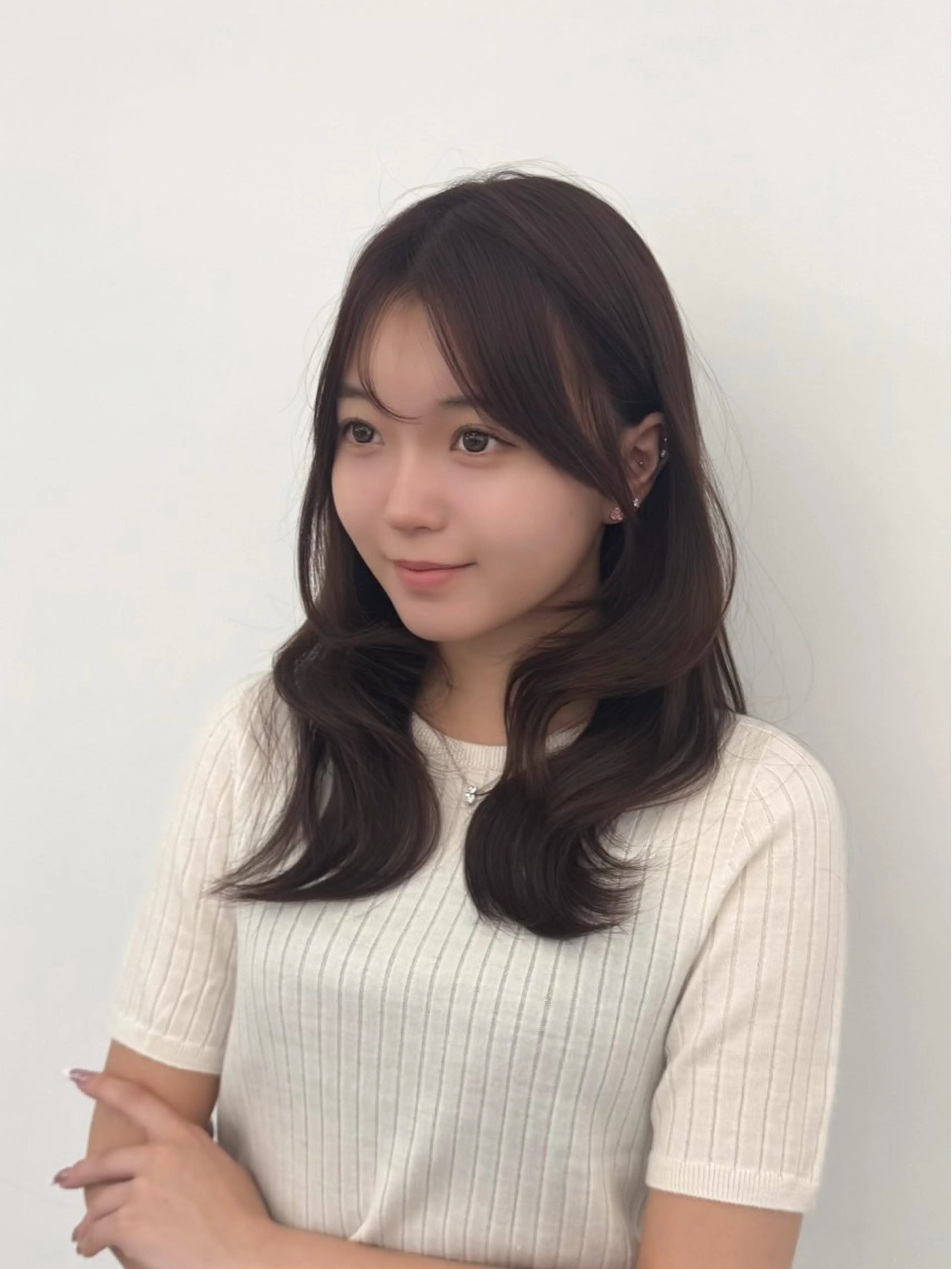 ミディアム カラー ヘアアレンジ カット ヘアカラー トリートメント 最小顔周り レイヤー特化/こうきのヘアスタイル