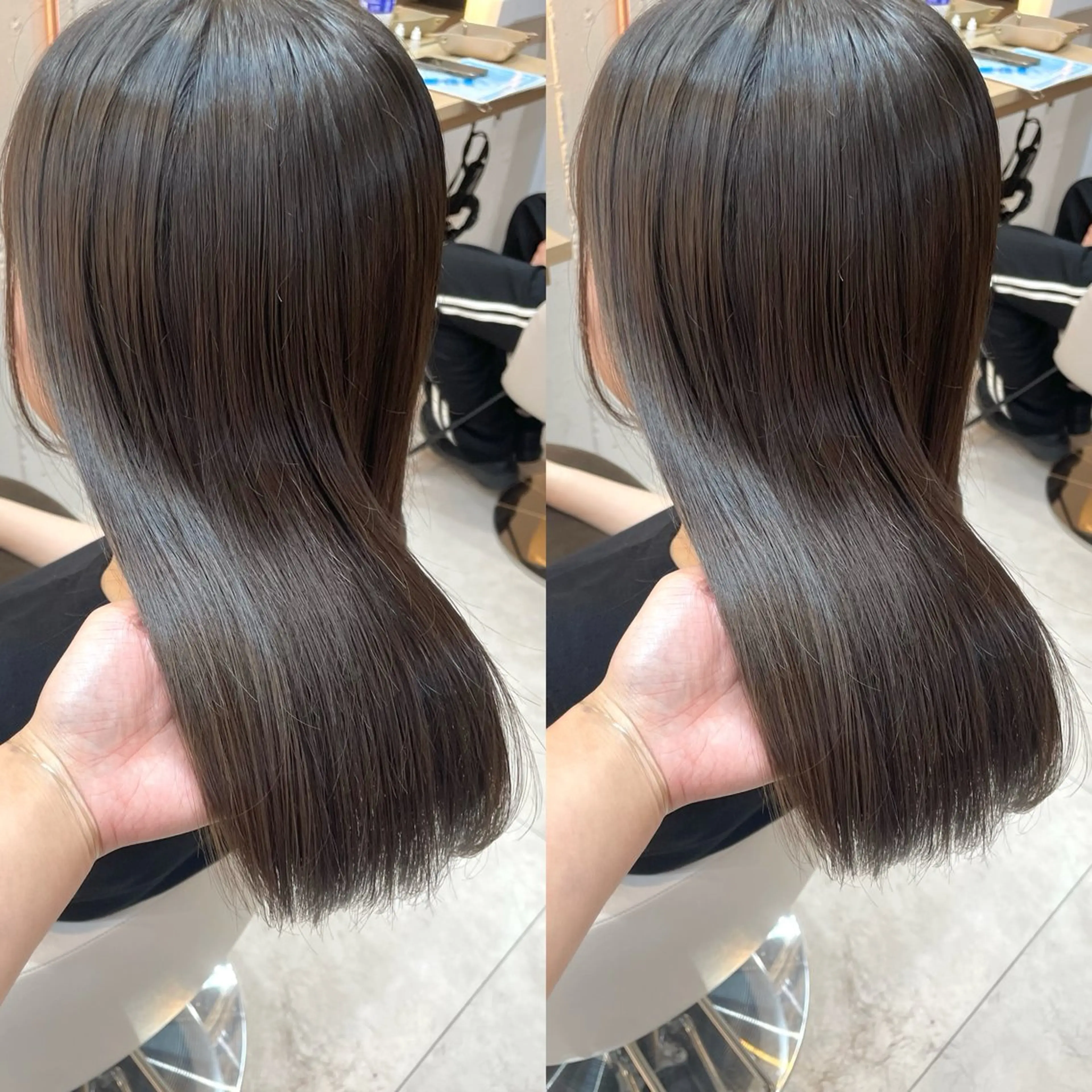 セミロング カラー ヘアカラー トリートメント ヘアセット ブリーチ無し透明感 カラー🦕まどかのヘアスタイル