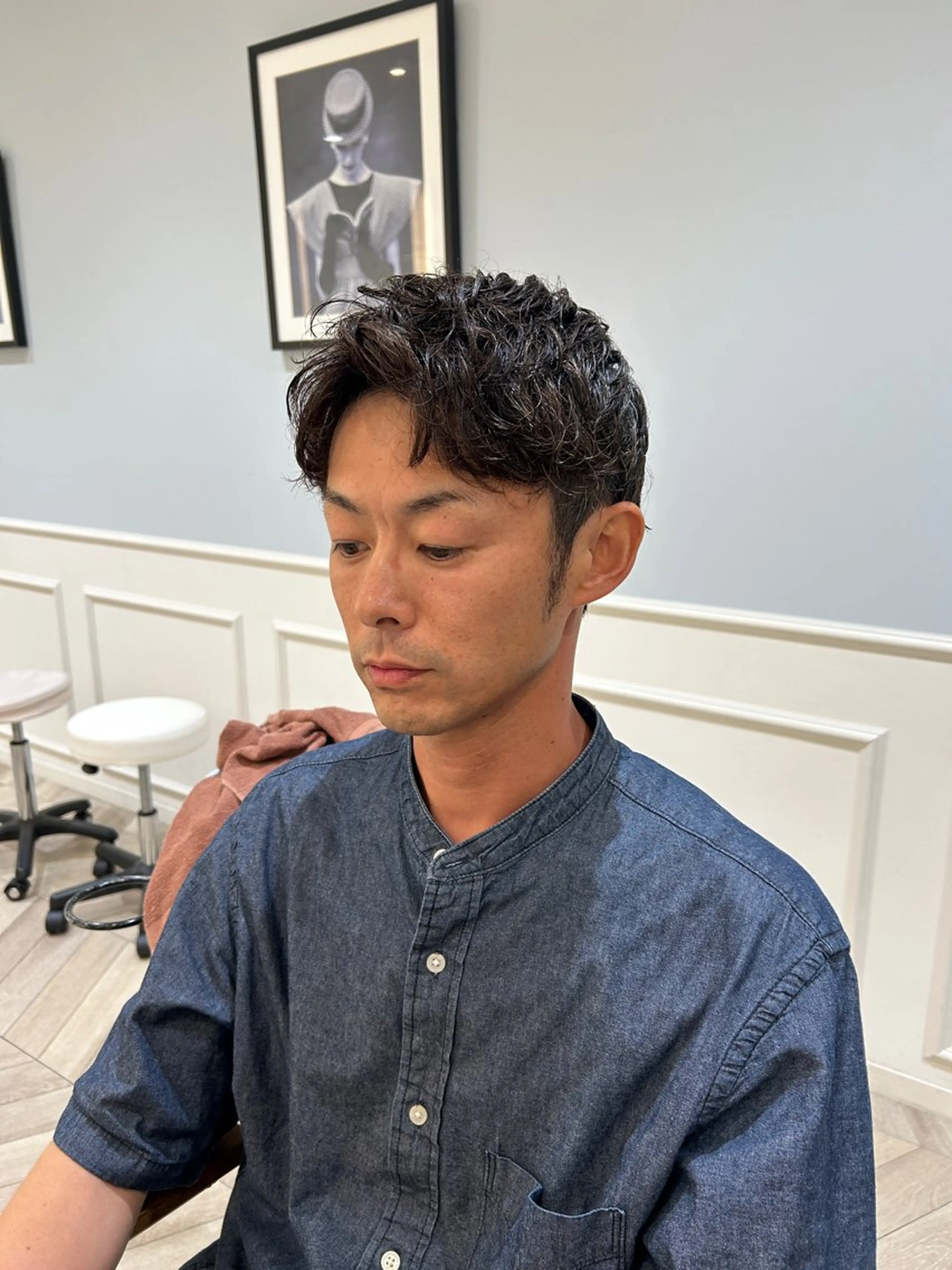 ショート パーマ メンズ モヒカン メンズパーマ 刈り上げ メンズカット/猪野 晃市郎のヘアスタイル