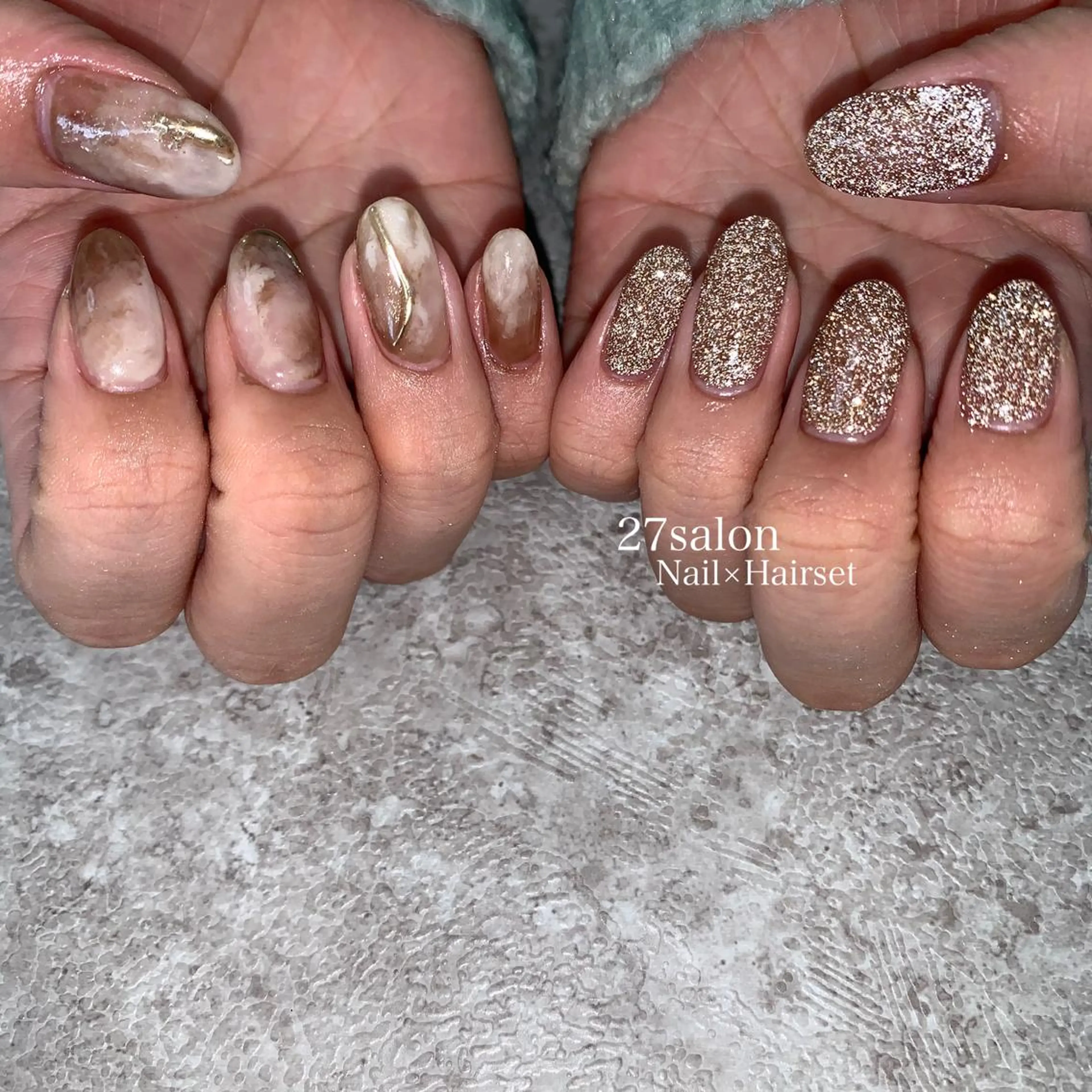 ネイル アートネイル フラッシュネイル ハンドネイル 27salon yuinaのネイルデザイン