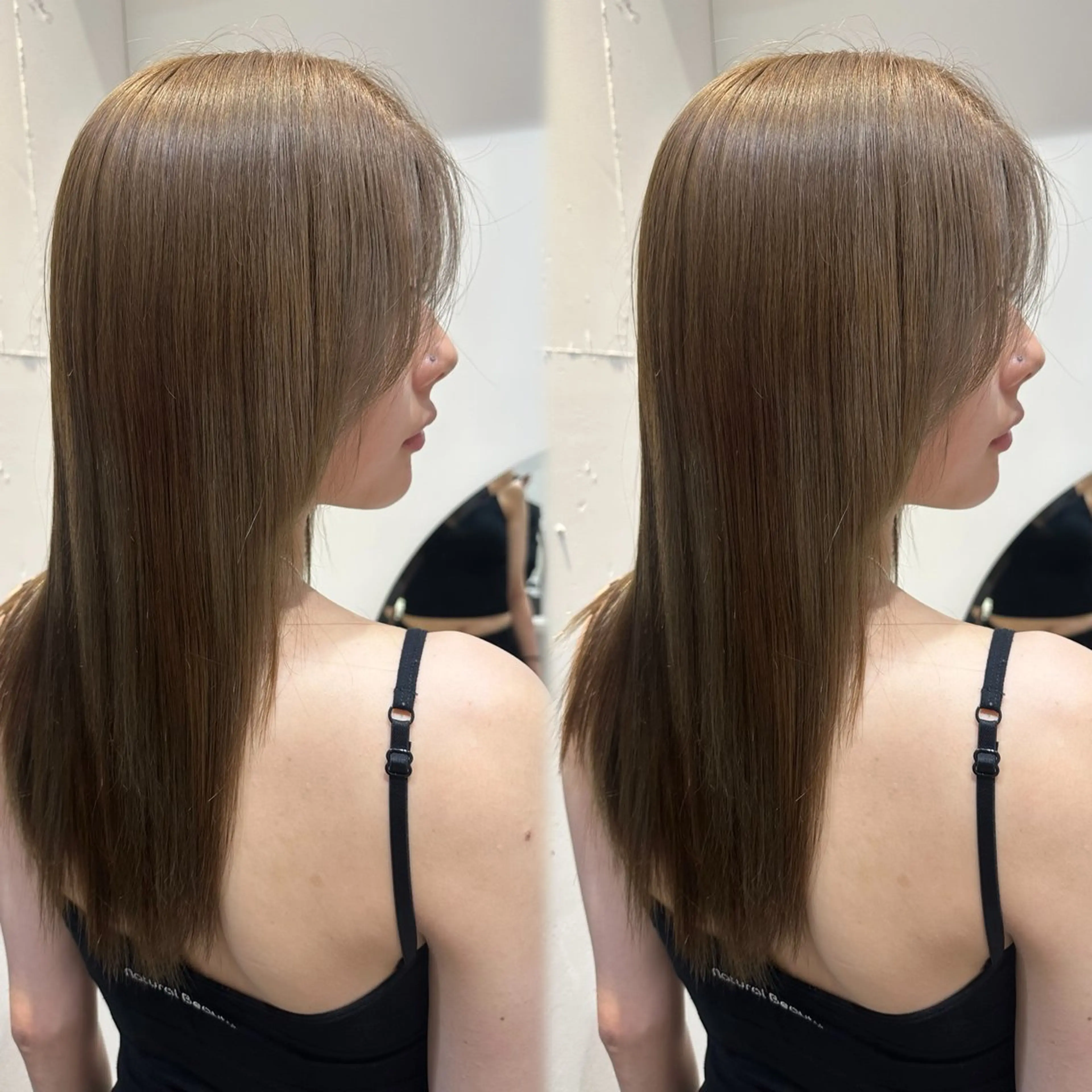 ロング カラー ブリーチ グレージュ ブリーチなしカラー レイヤーカット ヘアカラー トリートメント ♡ザクザクレイヤー× うる艶透明感♡西島のヘアスタイル