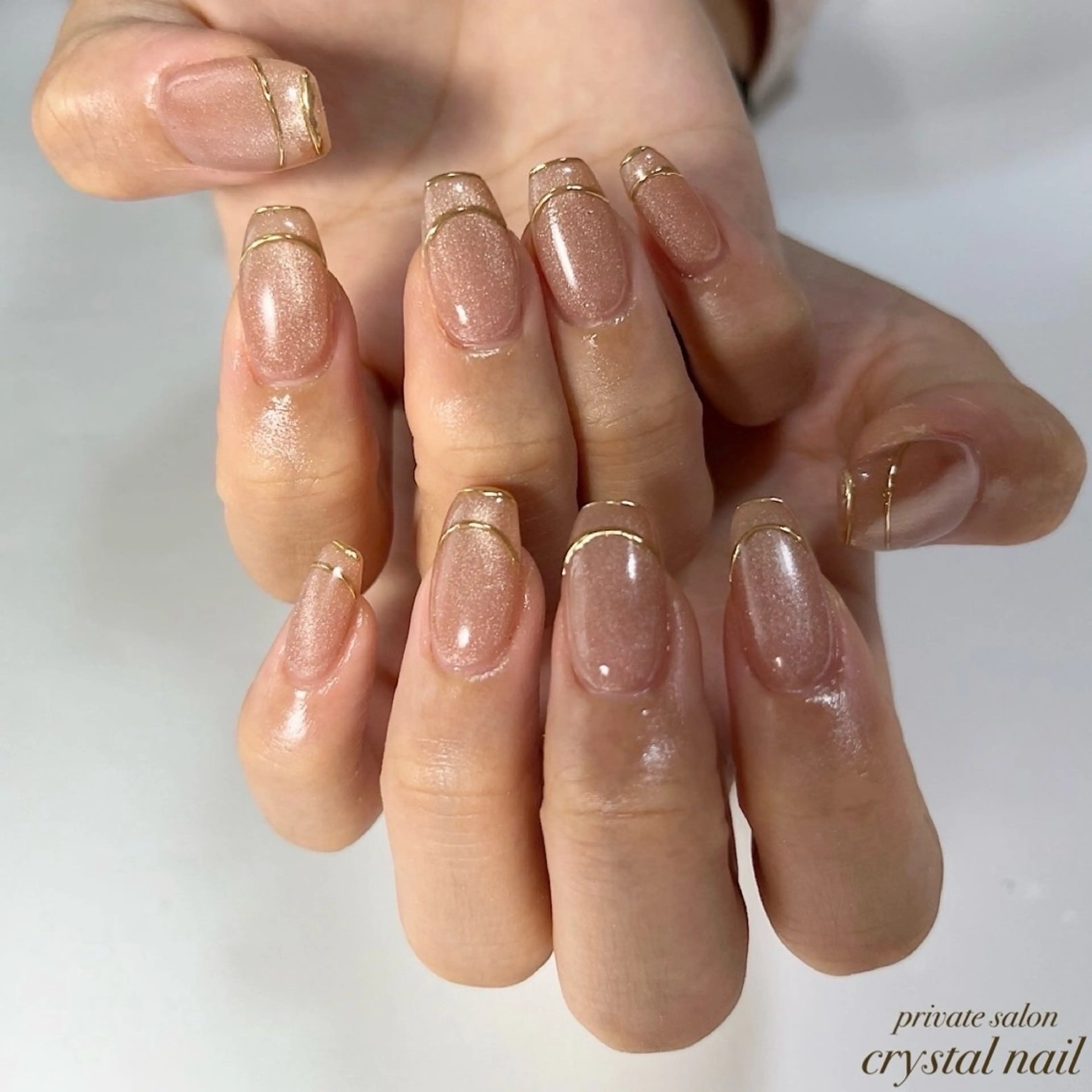ネイル フレンチネイル ミラーネイル Crystal Nailのネイルデザイン