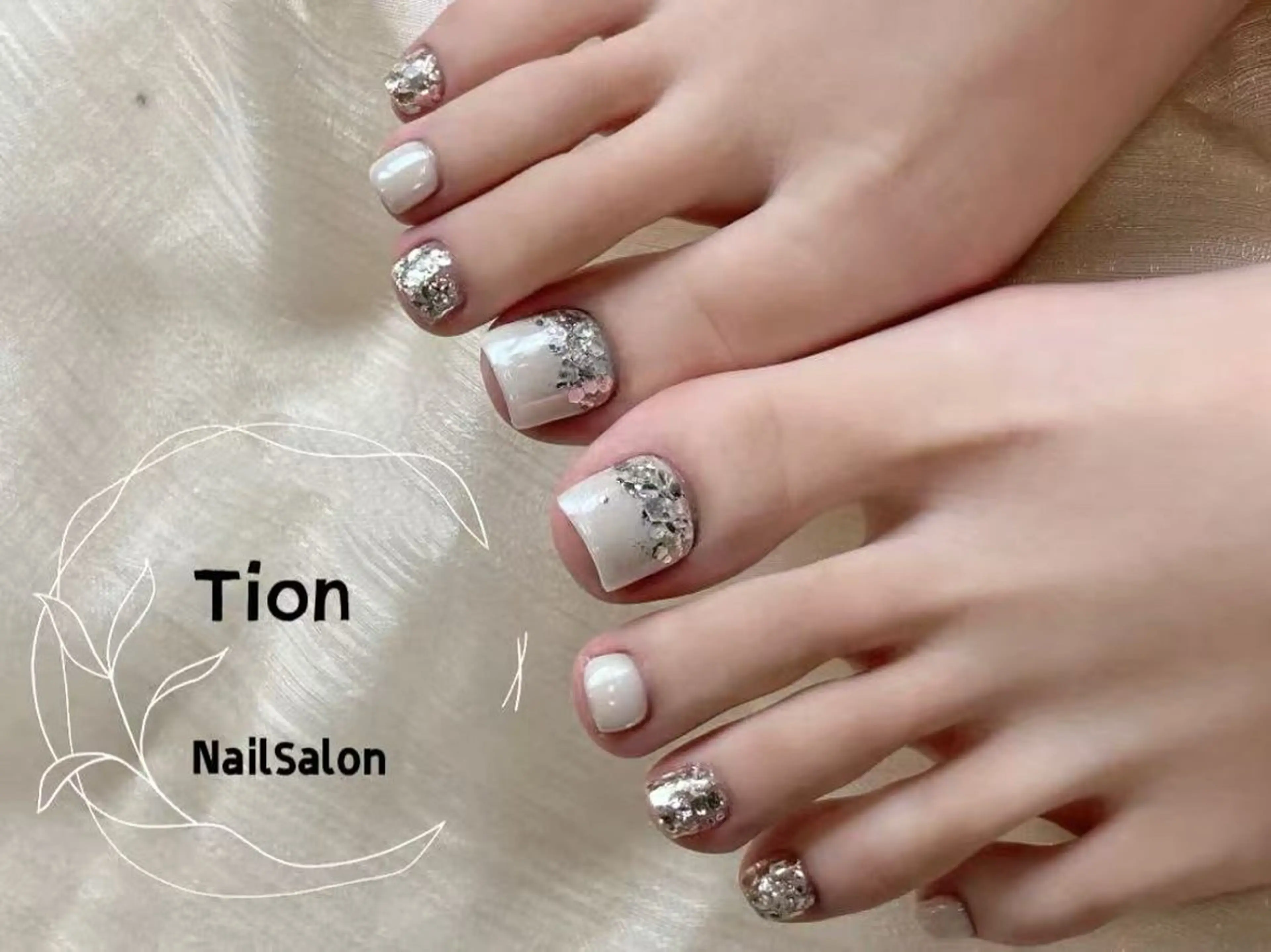 ネイル チークネイル 長さ出し フットネイル フレンチネイル ジェルネイル Nailsalon Tion武蔵小杉店のネイルデザイン
