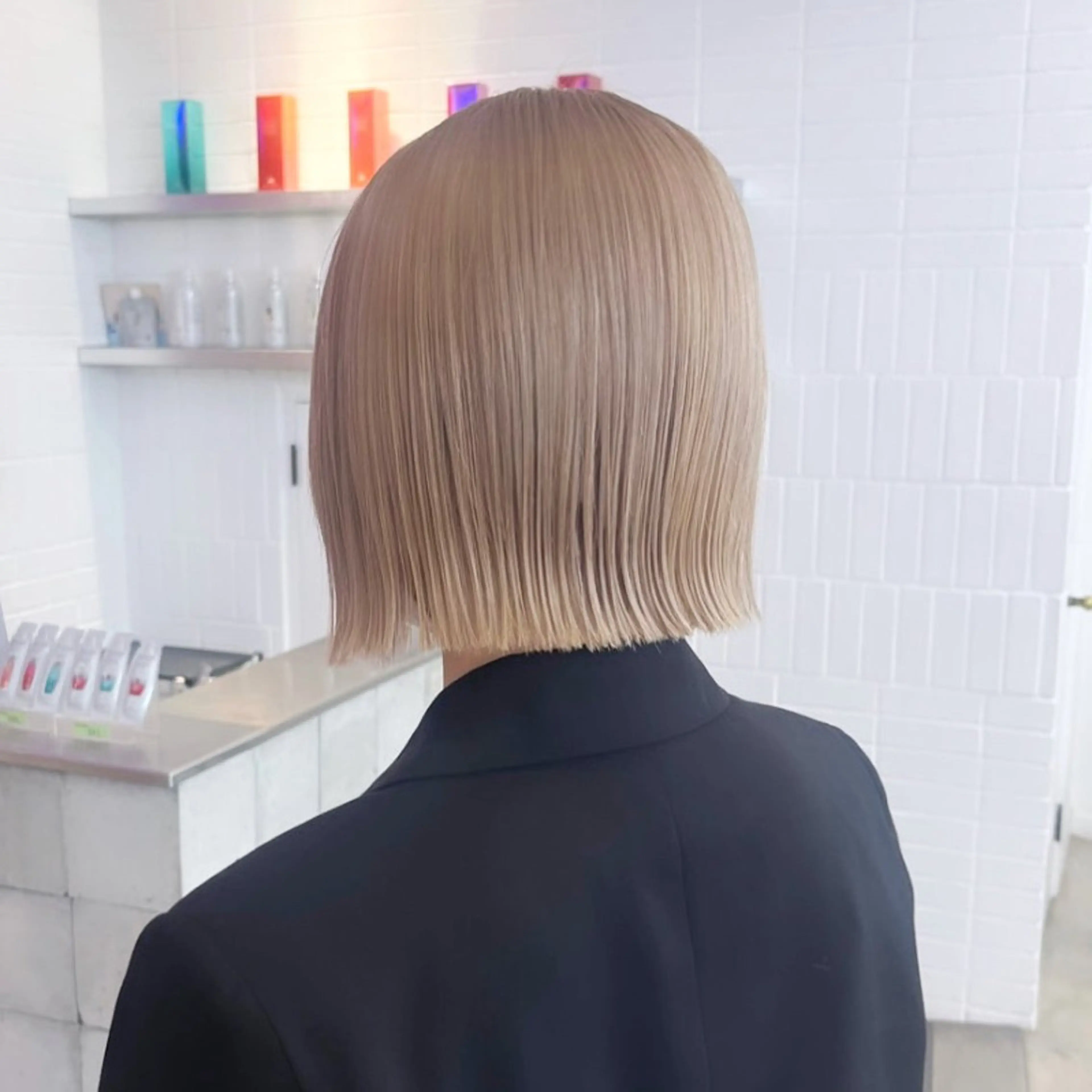 ミディアム カラー ブロンド ホワイトブロンド カット ヘアカラー トリートメント 🍒暖色✖️レイヤー ／Haruna🍒のヘアスタイル
