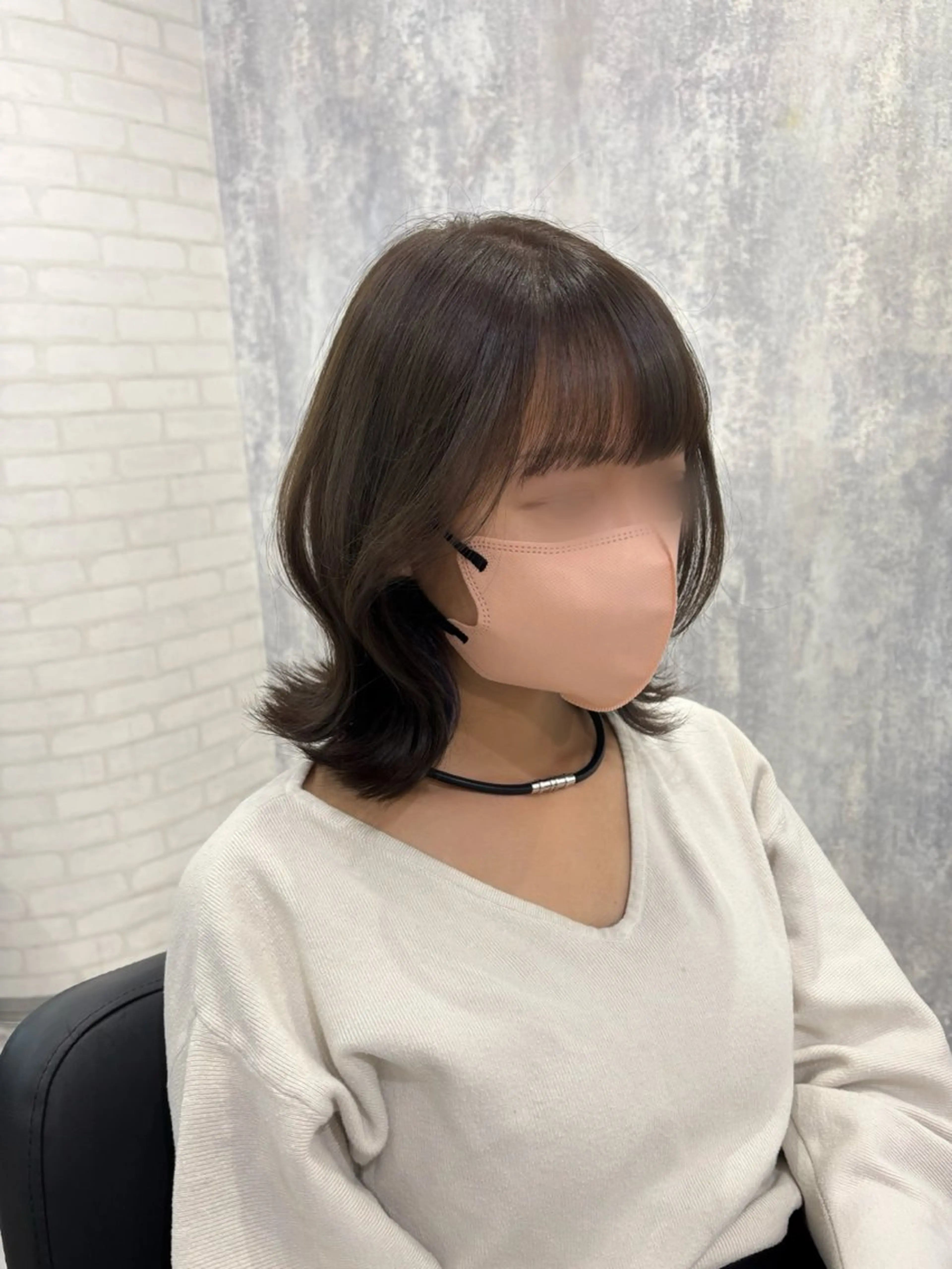 ミディアム カラー ヘアアレンジ カット ヘアカラー kei/透明感カラー /ベージュ/髪質改善のヘアスタイル