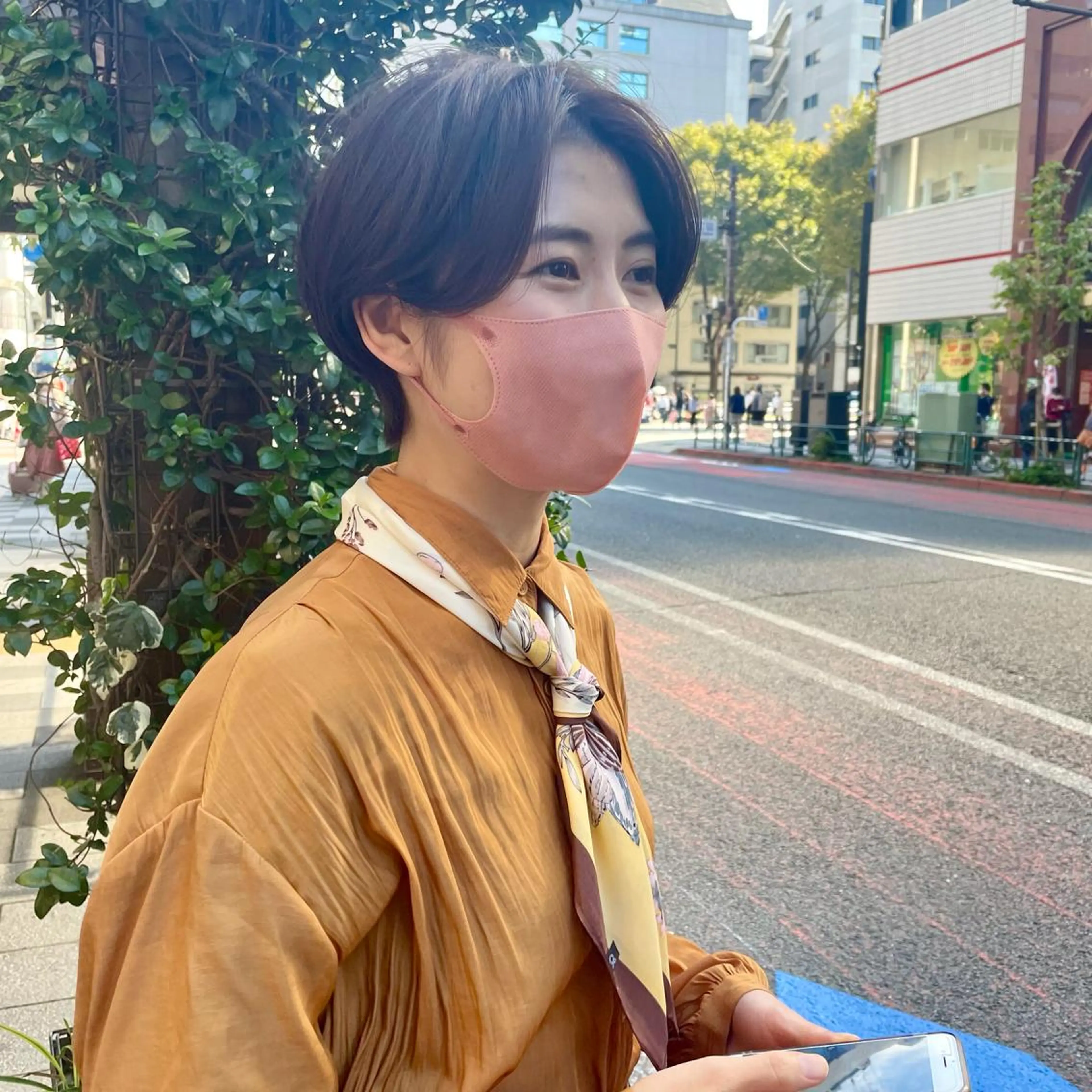 ショート カラー ハンサムショート ショートヘア パーマ* 顔まわり似合わせのヘアスタイル