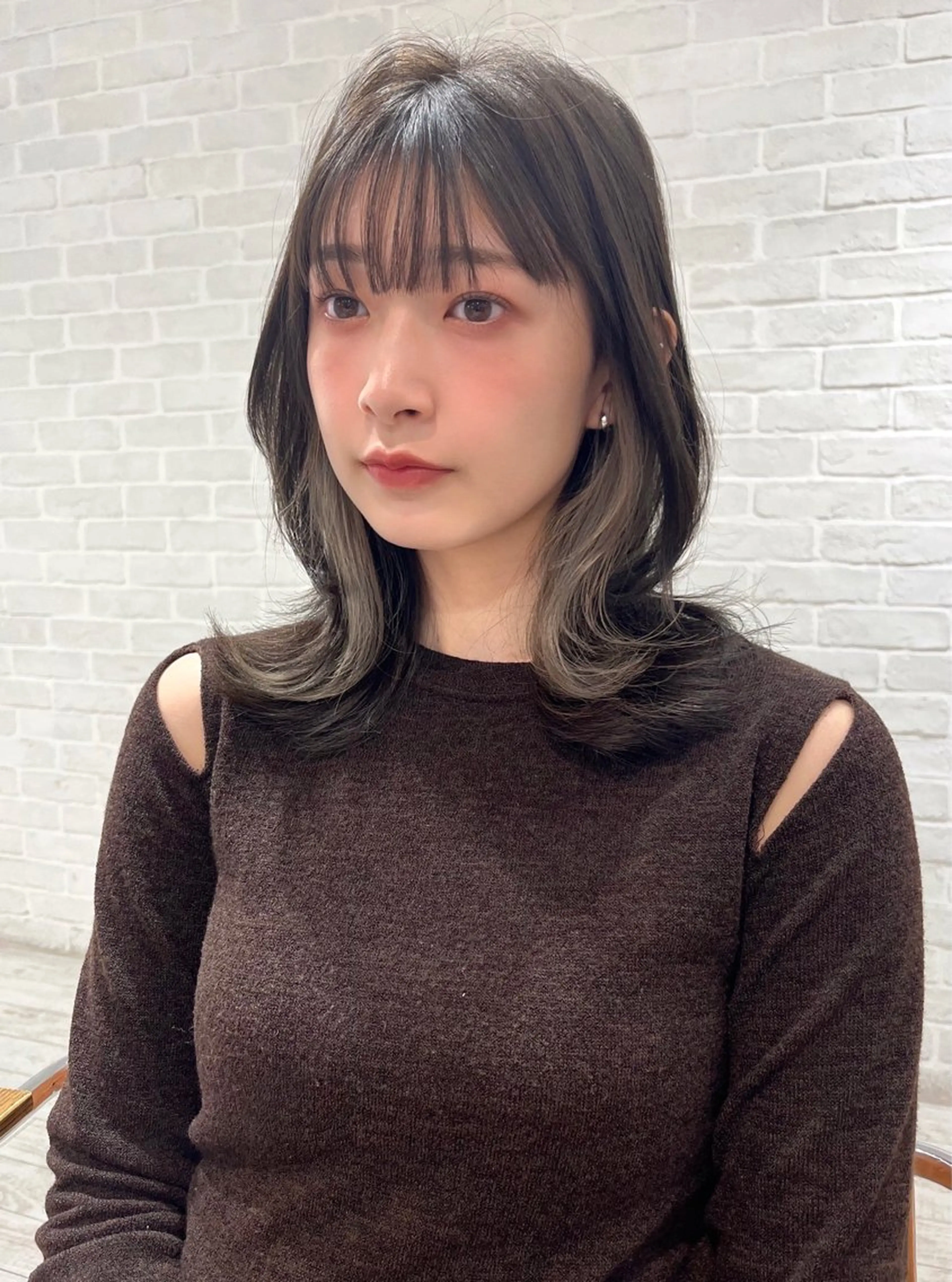 セミロング カラー 【韓国ヘア×透明感 カラー】笹谷 莉未のヘアスタイル