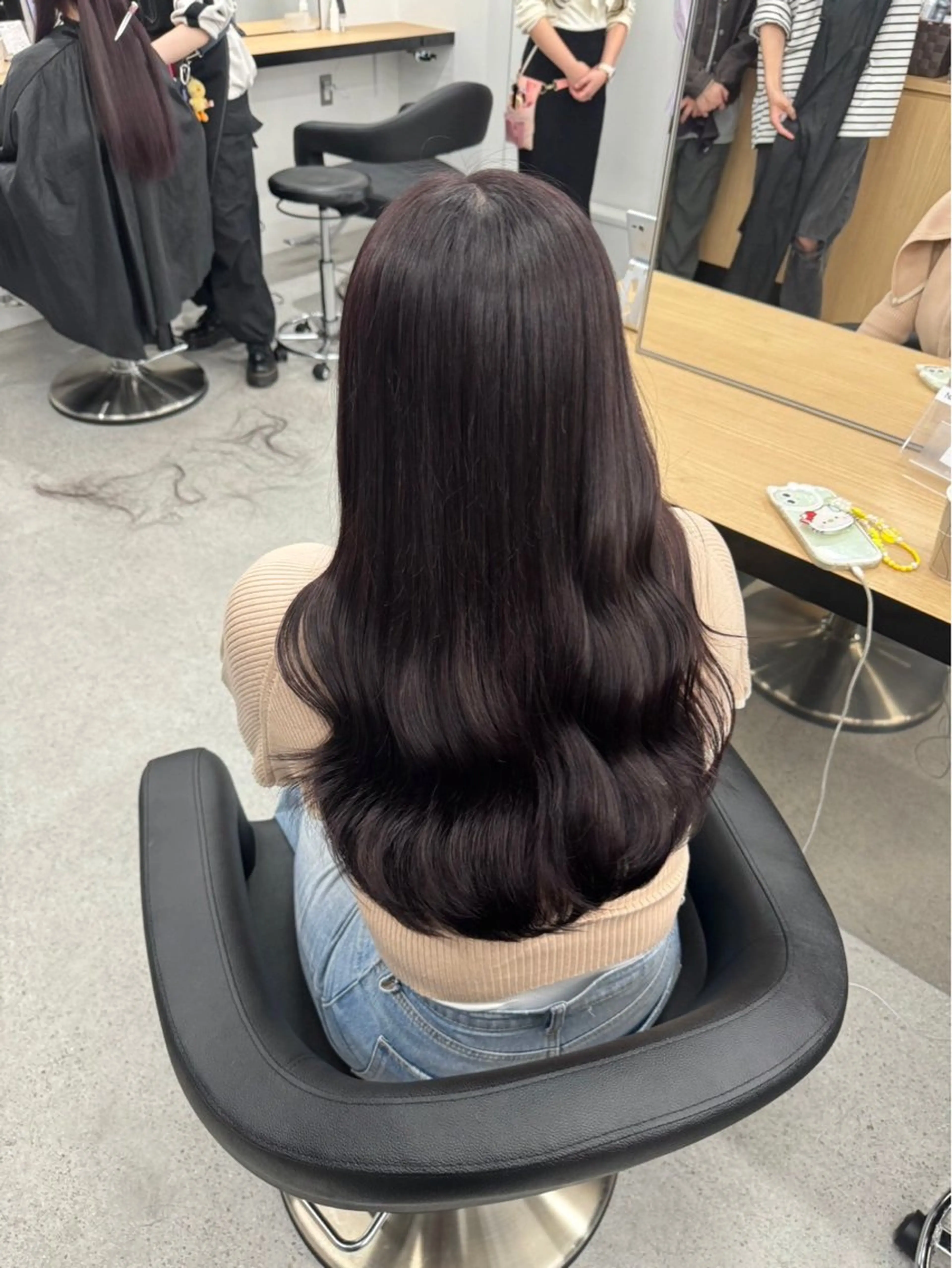ロング ヘアカラー トリートメント ヘッドスパ ヘアセット 🤍淡色ピンク&ラベ ンダーYUKI🤍のヘアスタイル