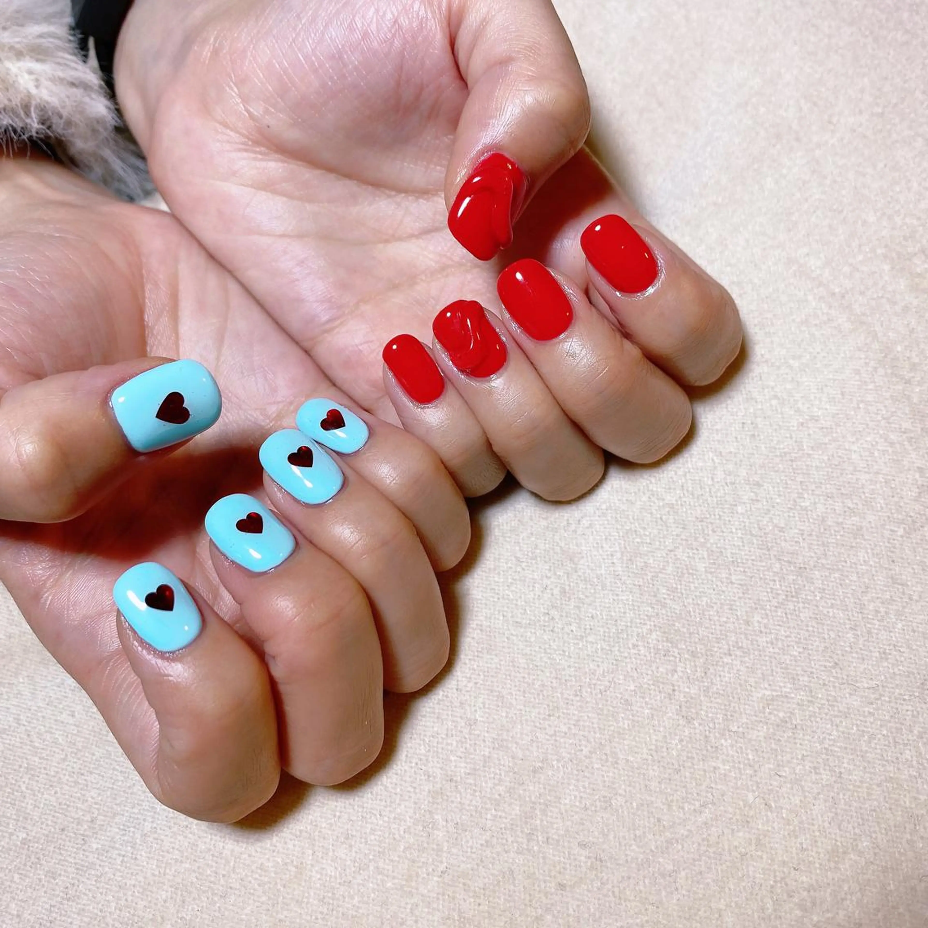 ネイル ハート ホログラムネイル ハンドネイル Nail Room Bellisのネイルデザイン
