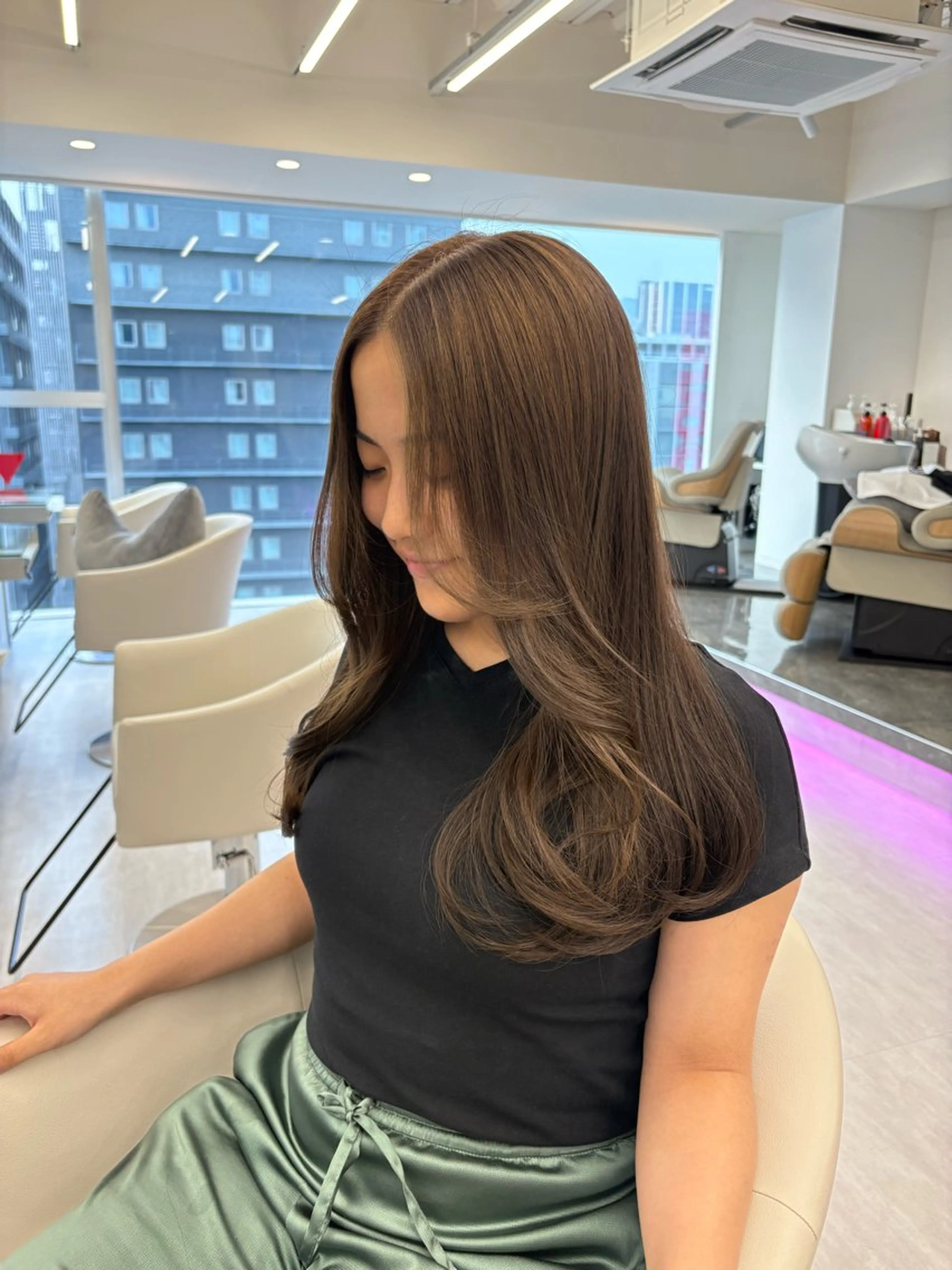 ロング カラー カット ヘアカラー RU10©️所属・透明感カラー/大阪 Rieのヘアスタイル