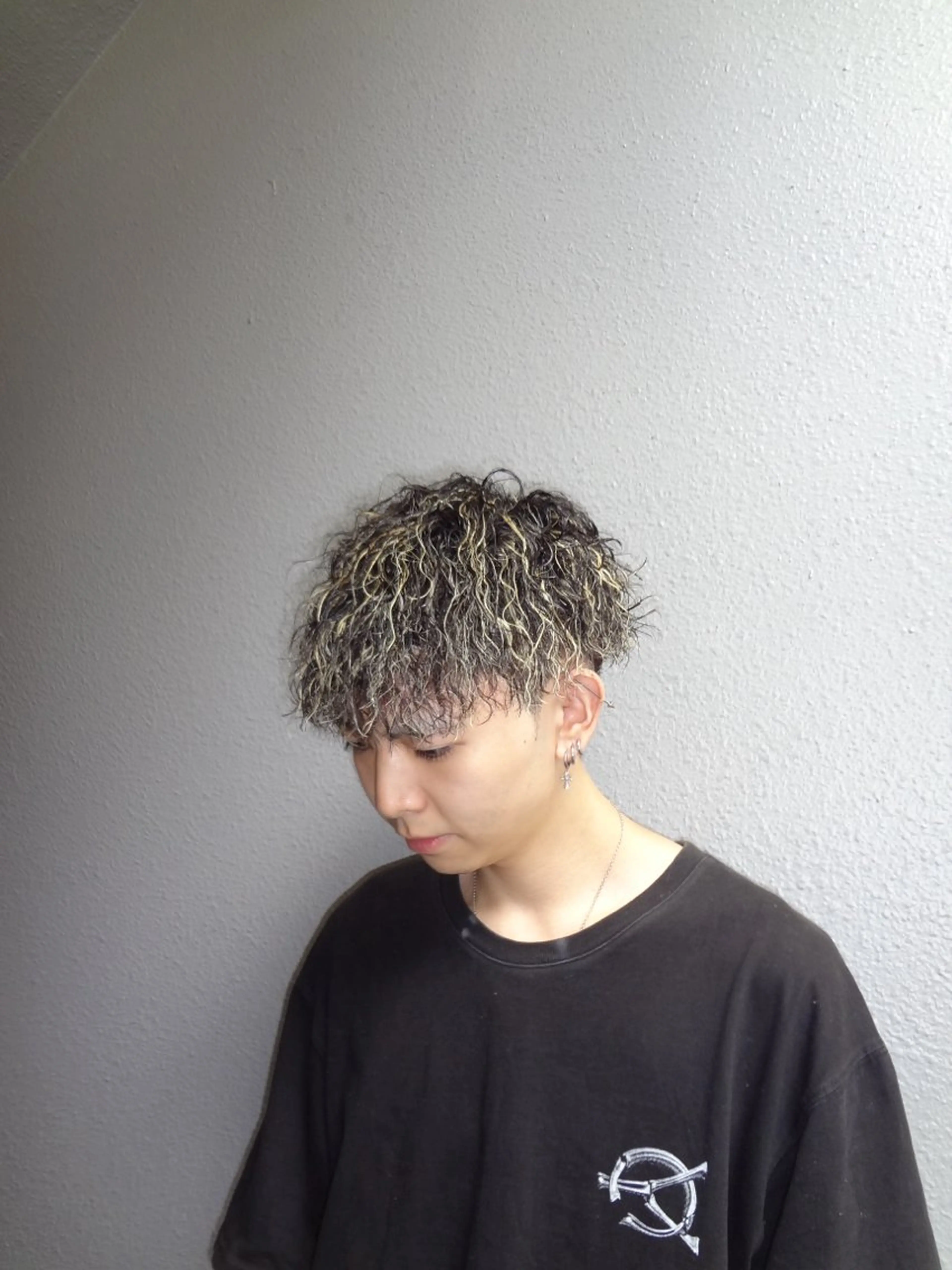 ショート カラー パーマ メンズ キッズ カット パーマ grow hair works tokyo所属・葛西/barber/ 相山琉磨のヘアスタイル