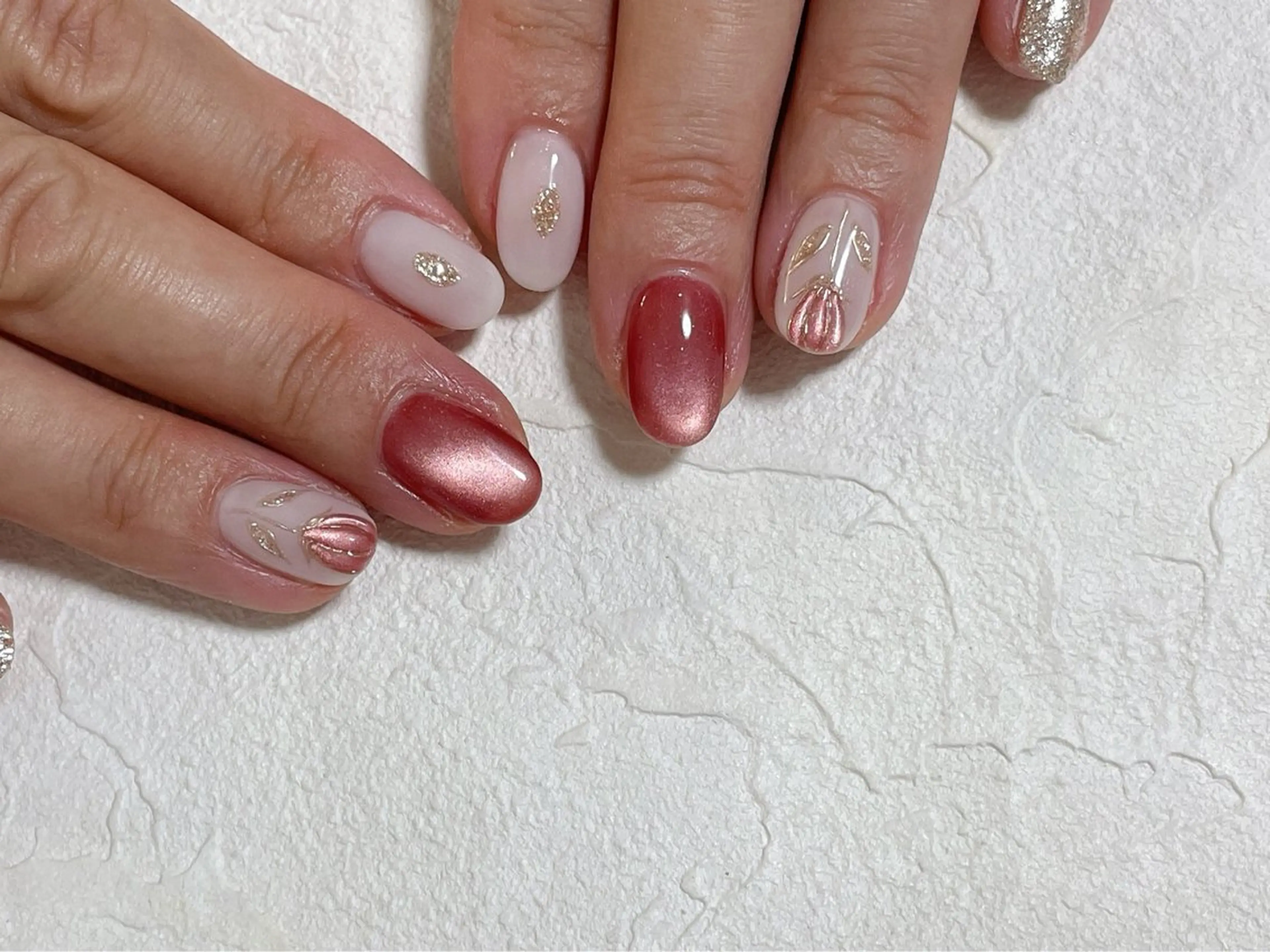 ネイル オーロラネイル フットネイル フレンチネイル ジェルネイル 韓国ネイル Mogu nail 二子玉川のネイルデザイン