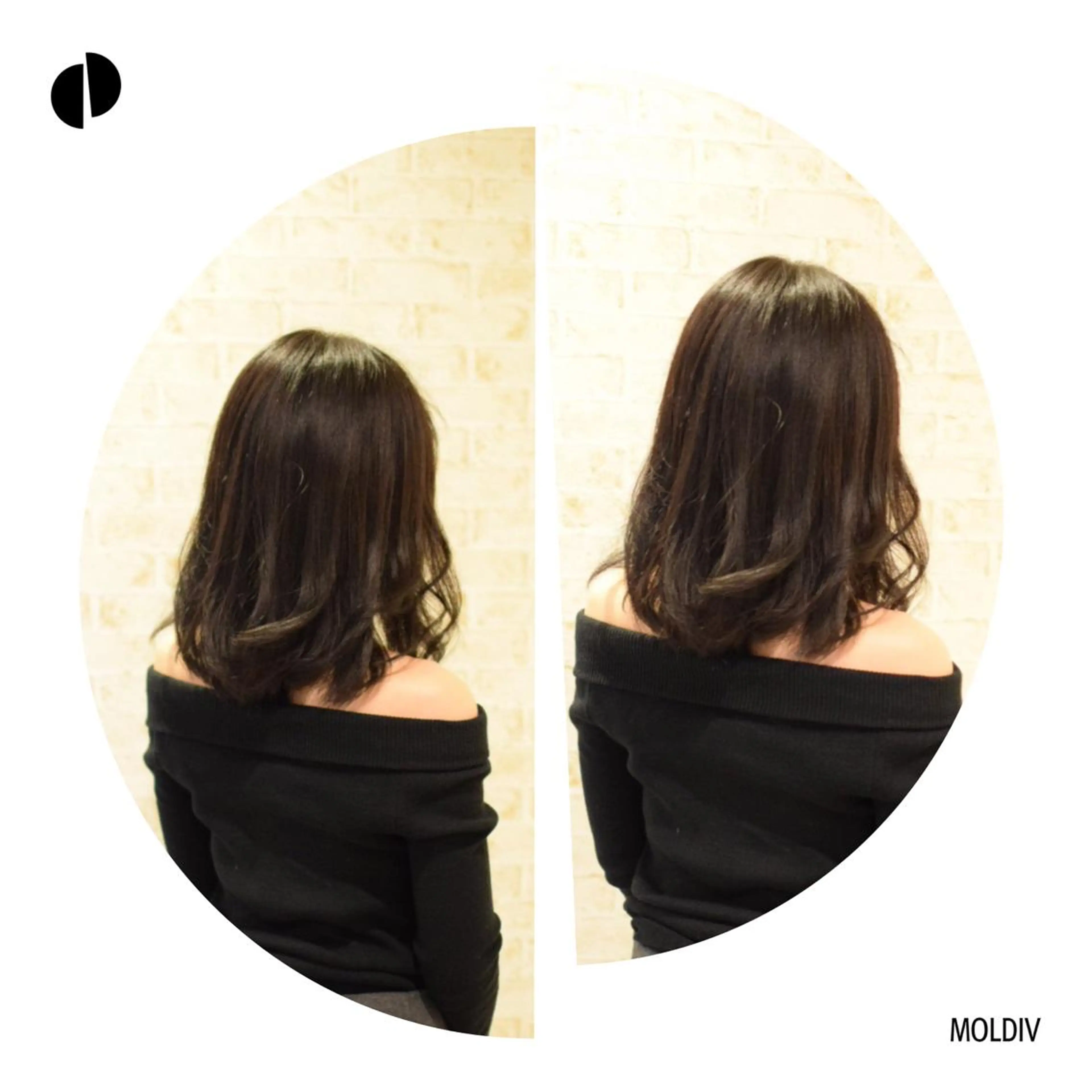 セミロング カラー 黒髪 ナチュラルブラック ✨縮毛矯正✨髪質改善 ナカシマ ユミのヘアスタイル