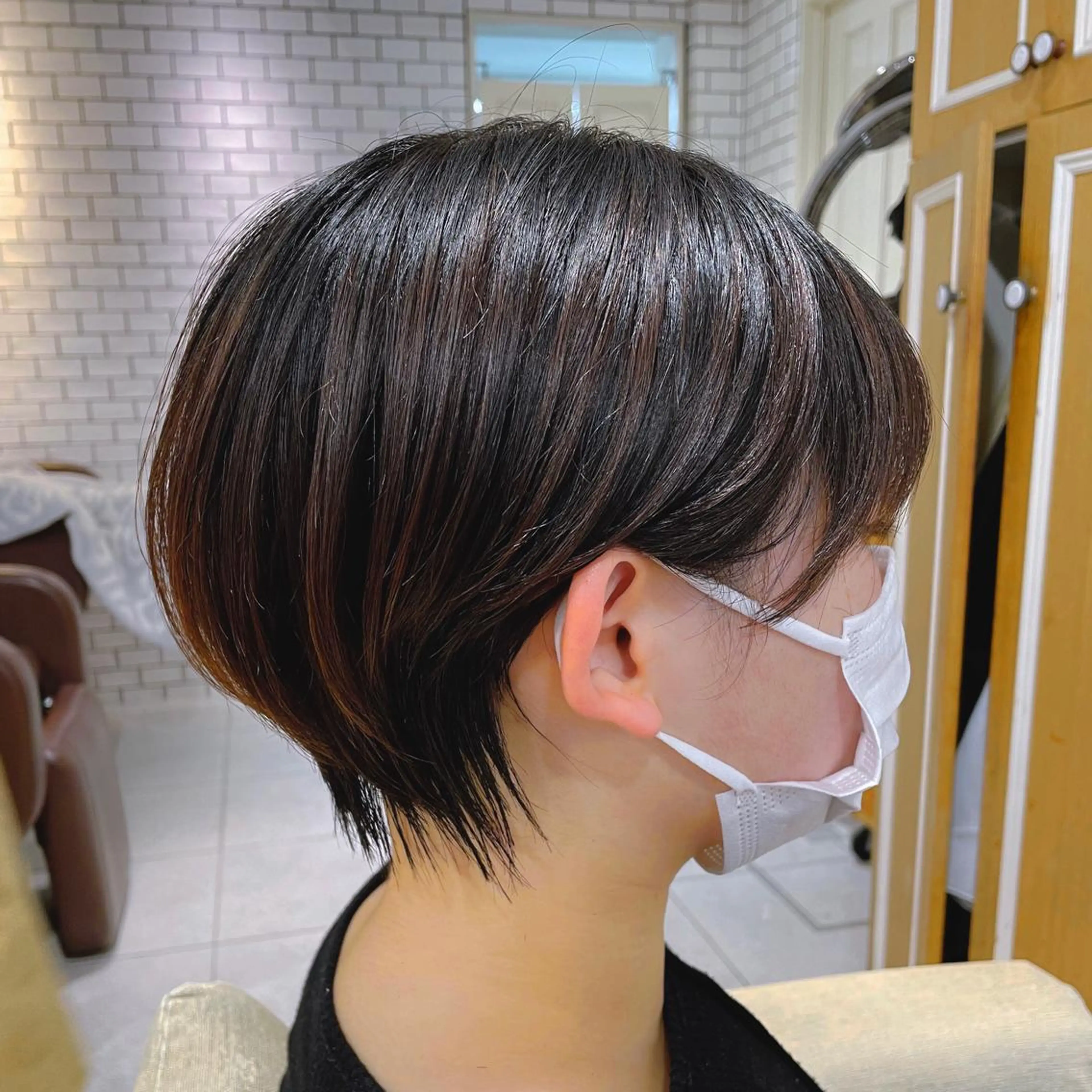 ショート カラー カット パーマ すげ さやかのヘアスタイル