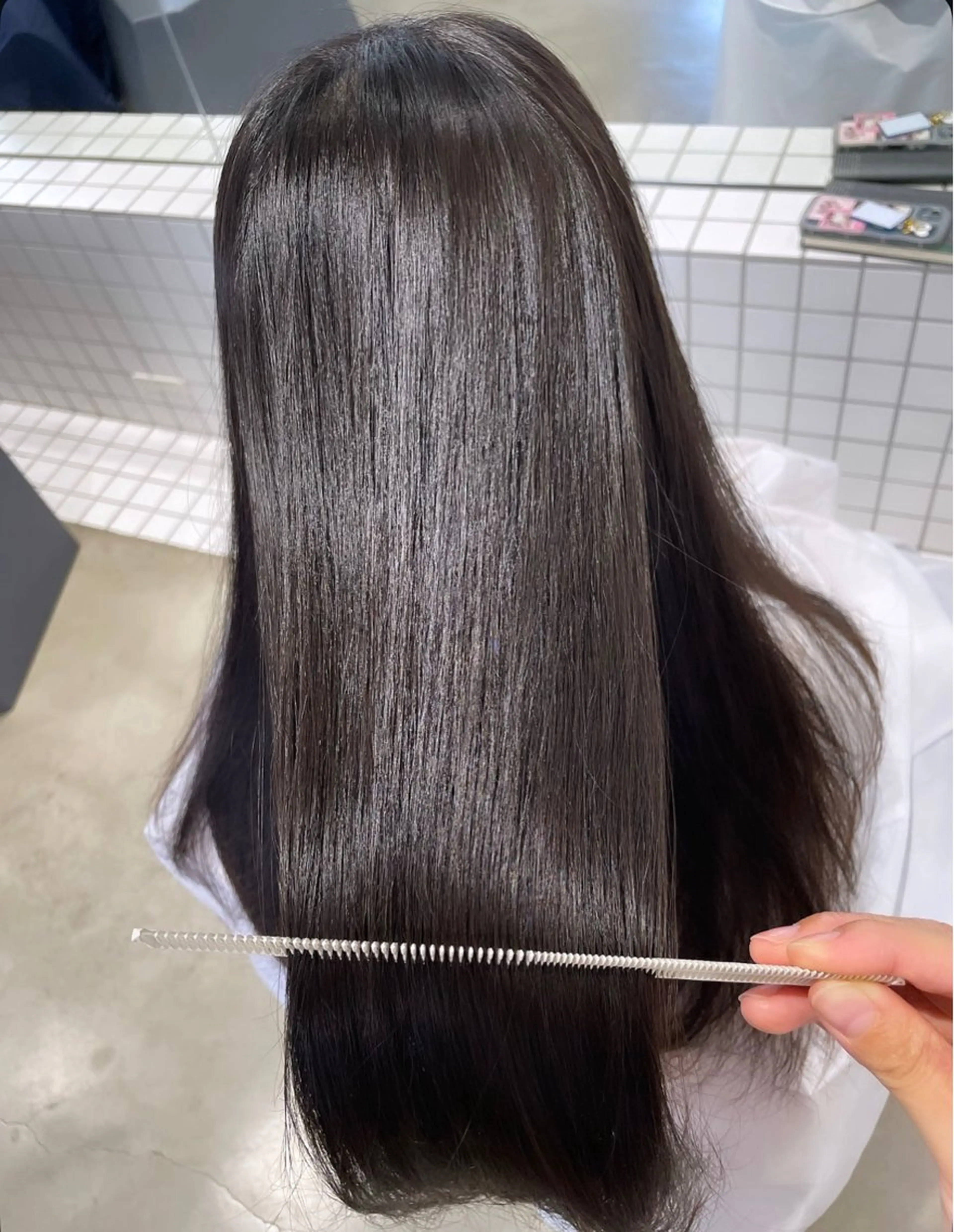 ロング パーマ 縮毛矯正 頼金 愛海のヘアスタイル