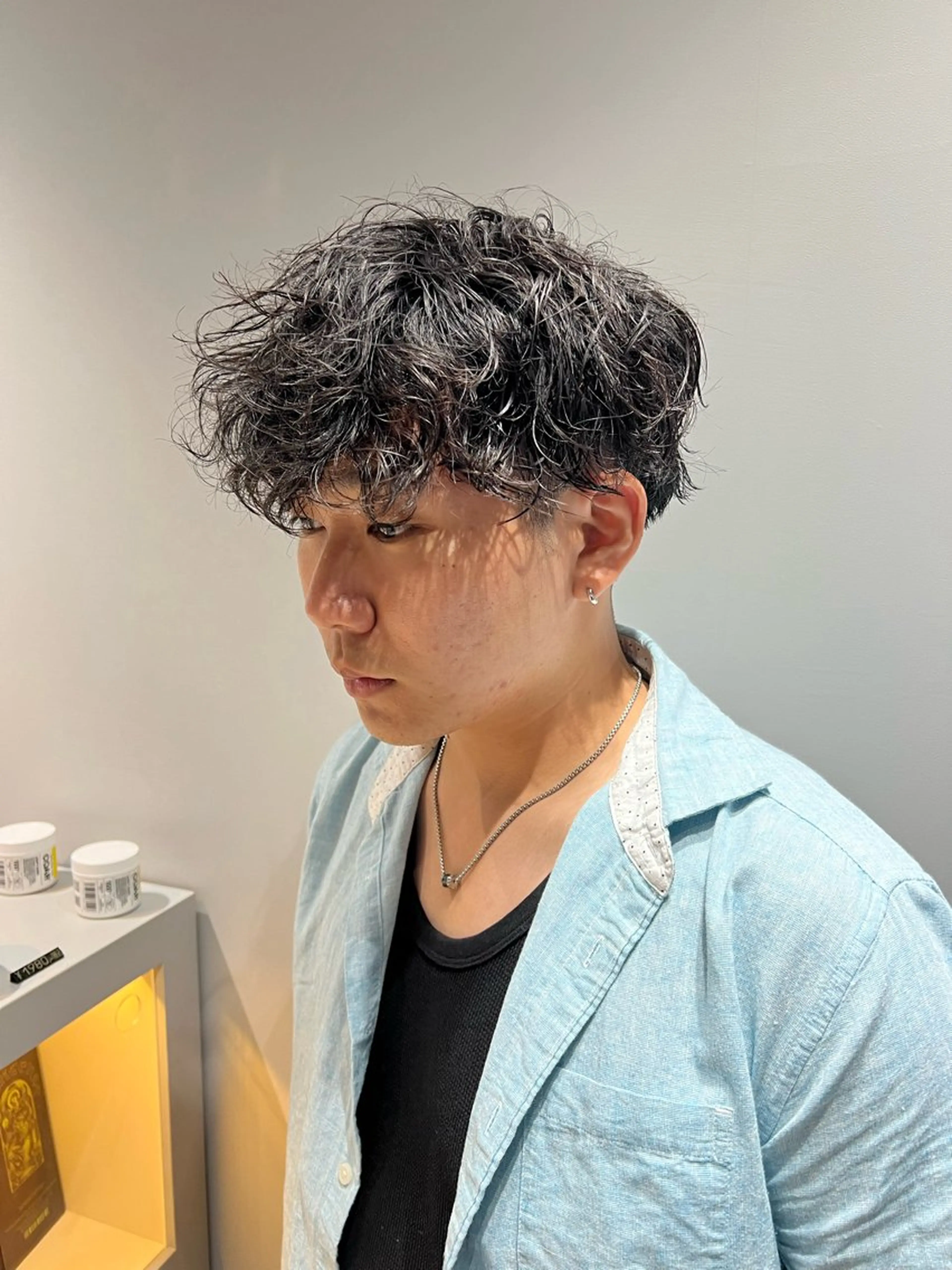 ショート カラー パーマ メンズ メンズパーマ 【曲がる縮毛矯正】 モデル募集🙋カツヤのヘアスタイル